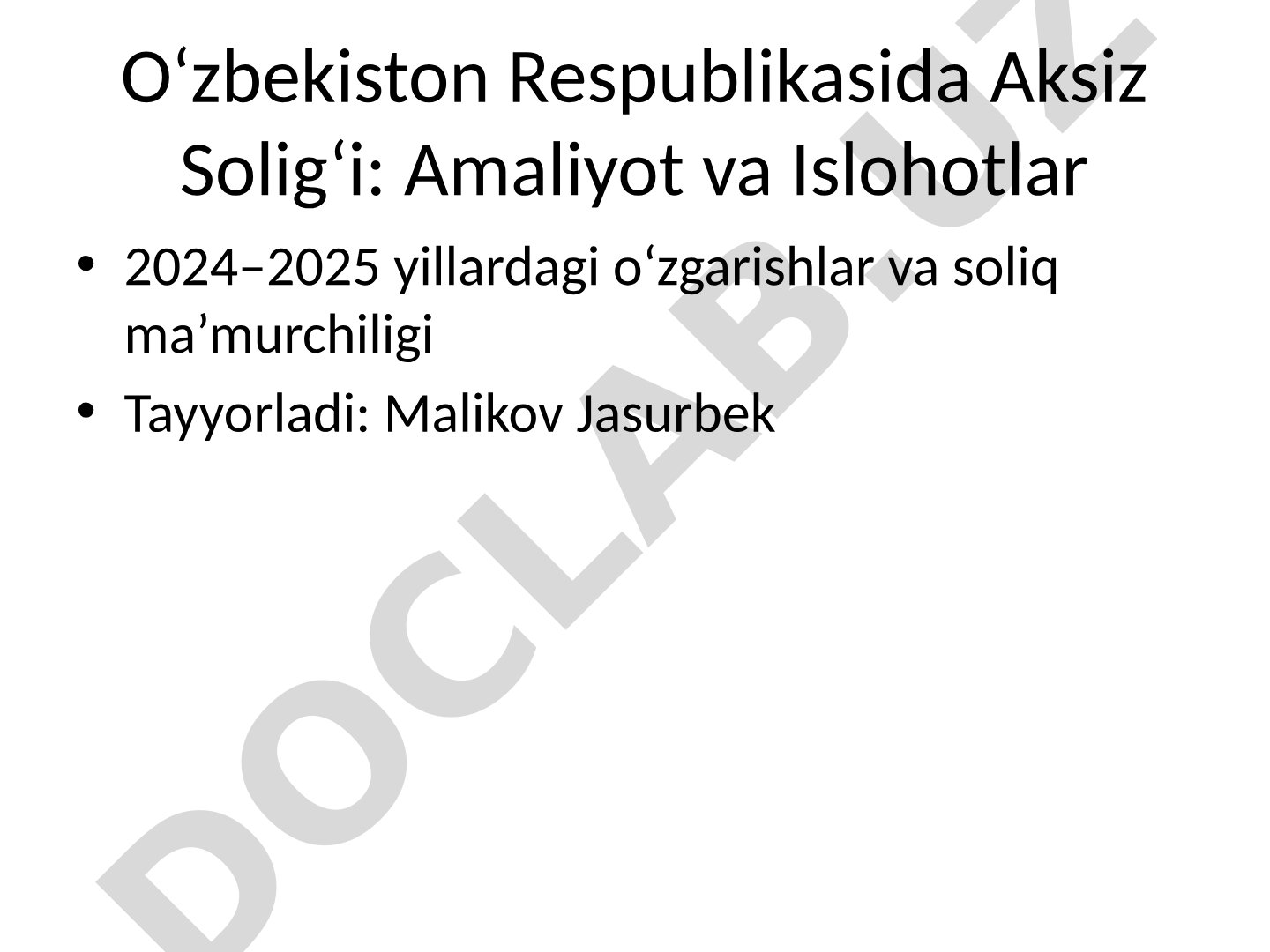 O‘zbekiston Respublikasida Aksiz Solig‘i: Amaliyot va Islohotlar 2024–2025 yillardagi o‘zgarishlar va soliq ma’murchiligi