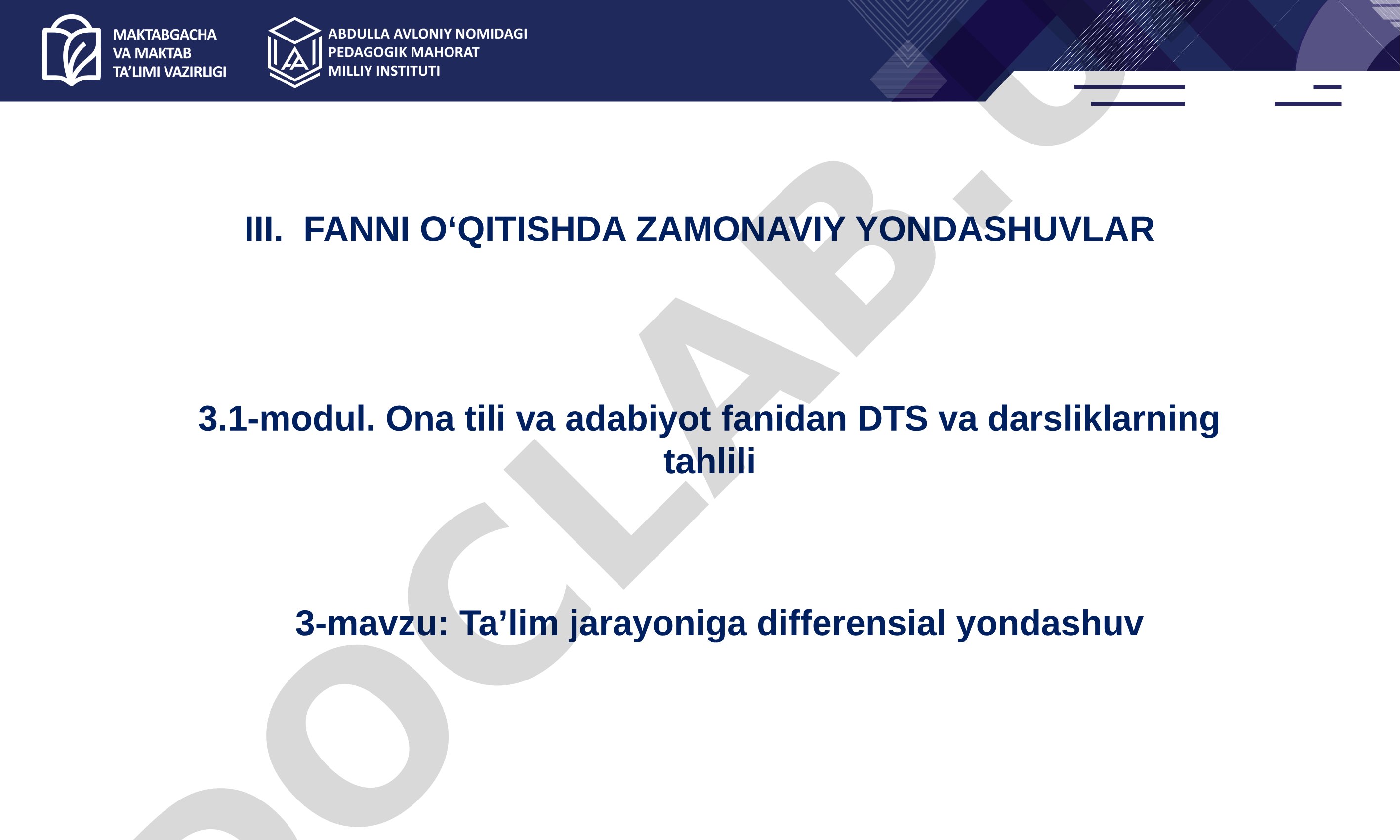 Ta’lim jarayoniga differensial yondashuv