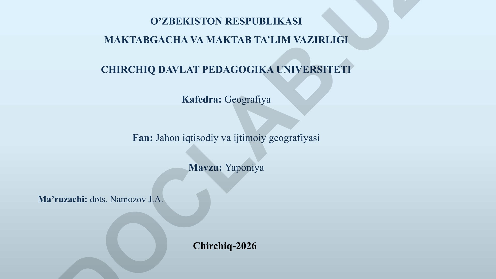 Yaponiya: geografik o'rni, tabiiy resurslari, aholisi va iqtisodiyoti
