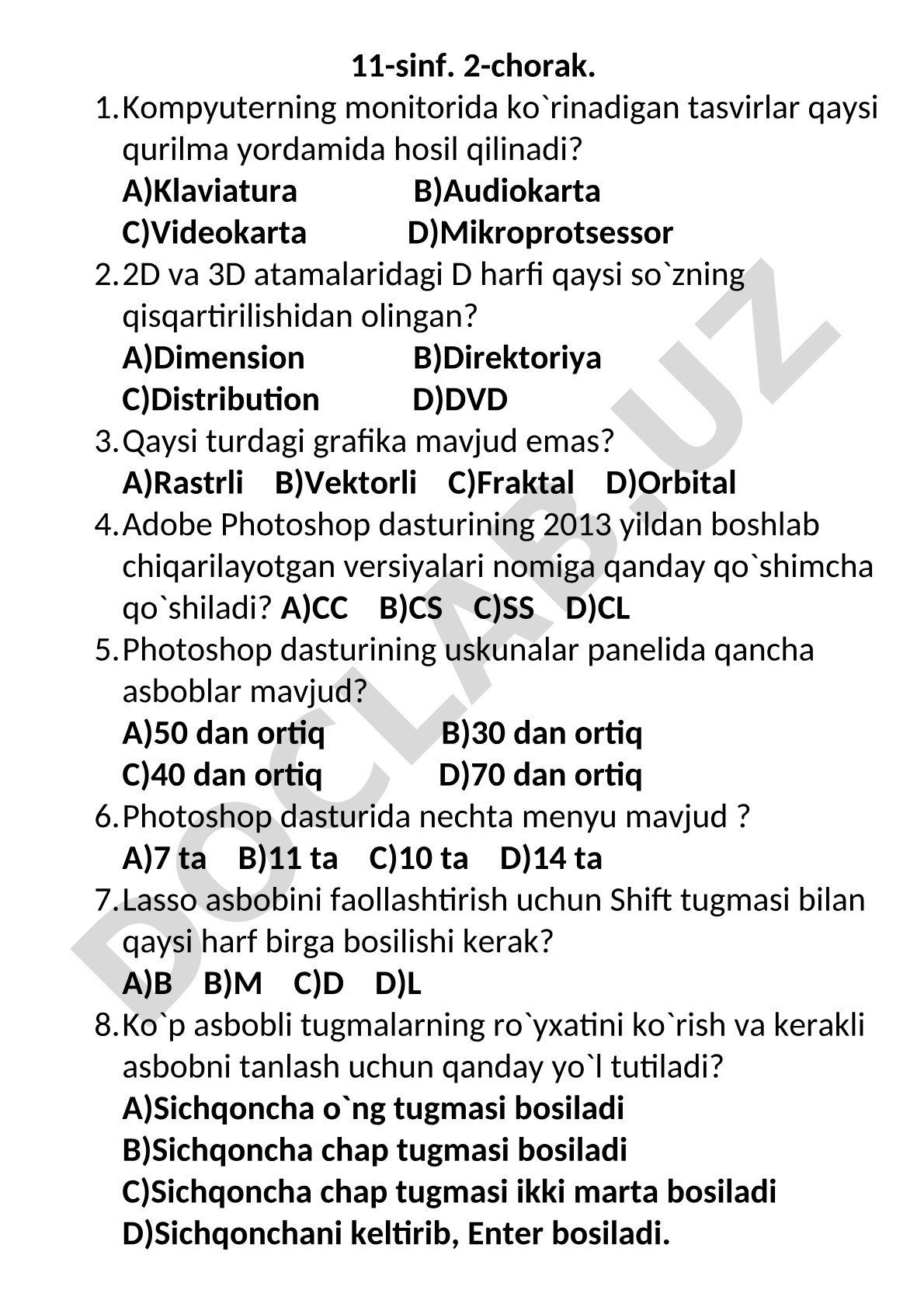 11-sinf. 2-chorak.