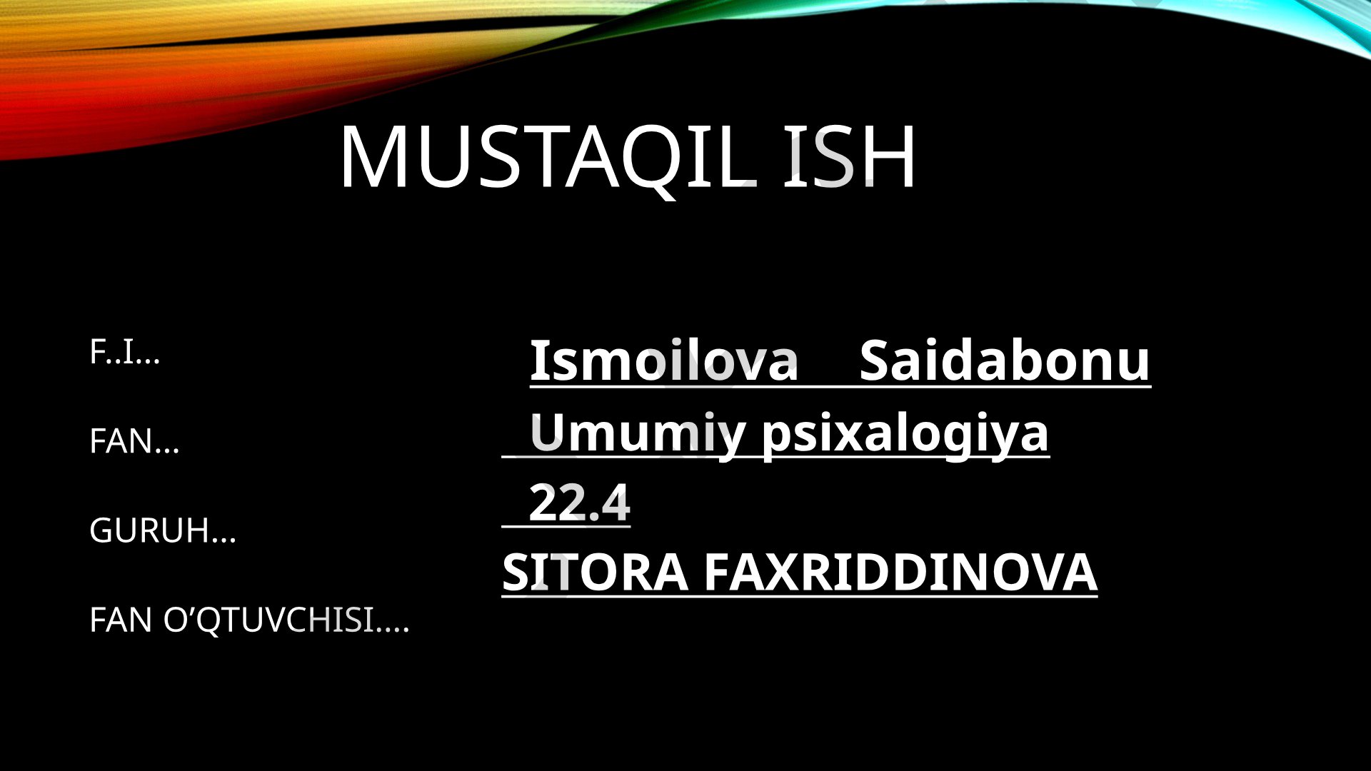 Psixologiyaning tabiiy ilmiy asoslari