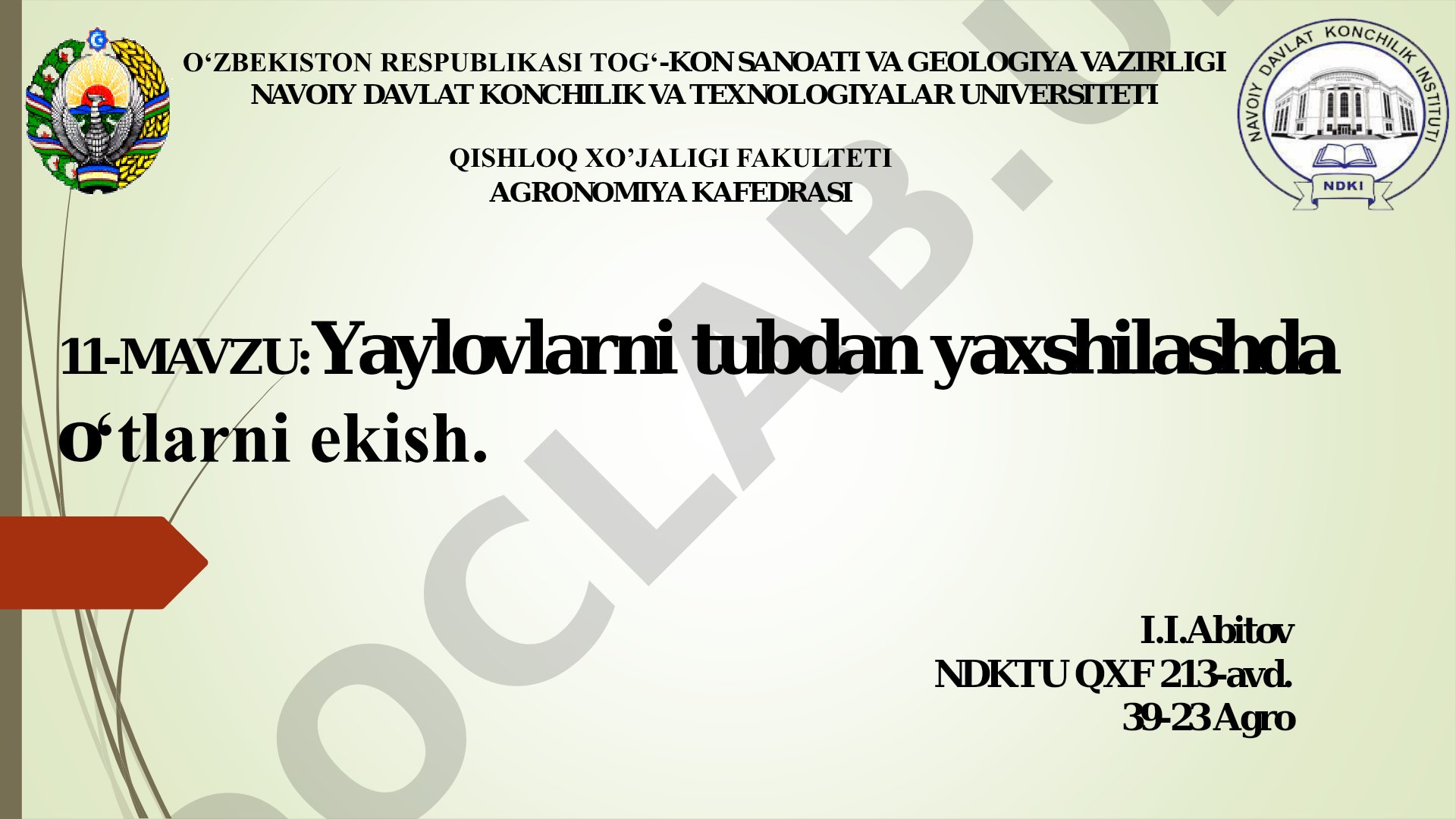 Yaylovlarni tubdan yaxshilashda o'tlarni ekish