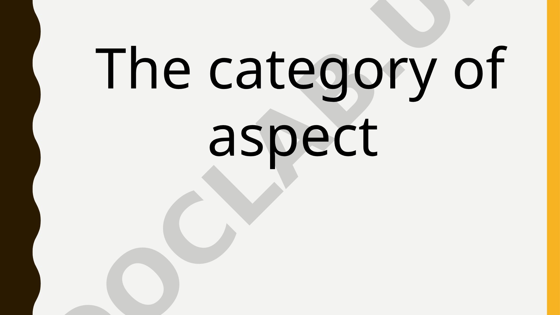 Category of Aspect in English Verbs