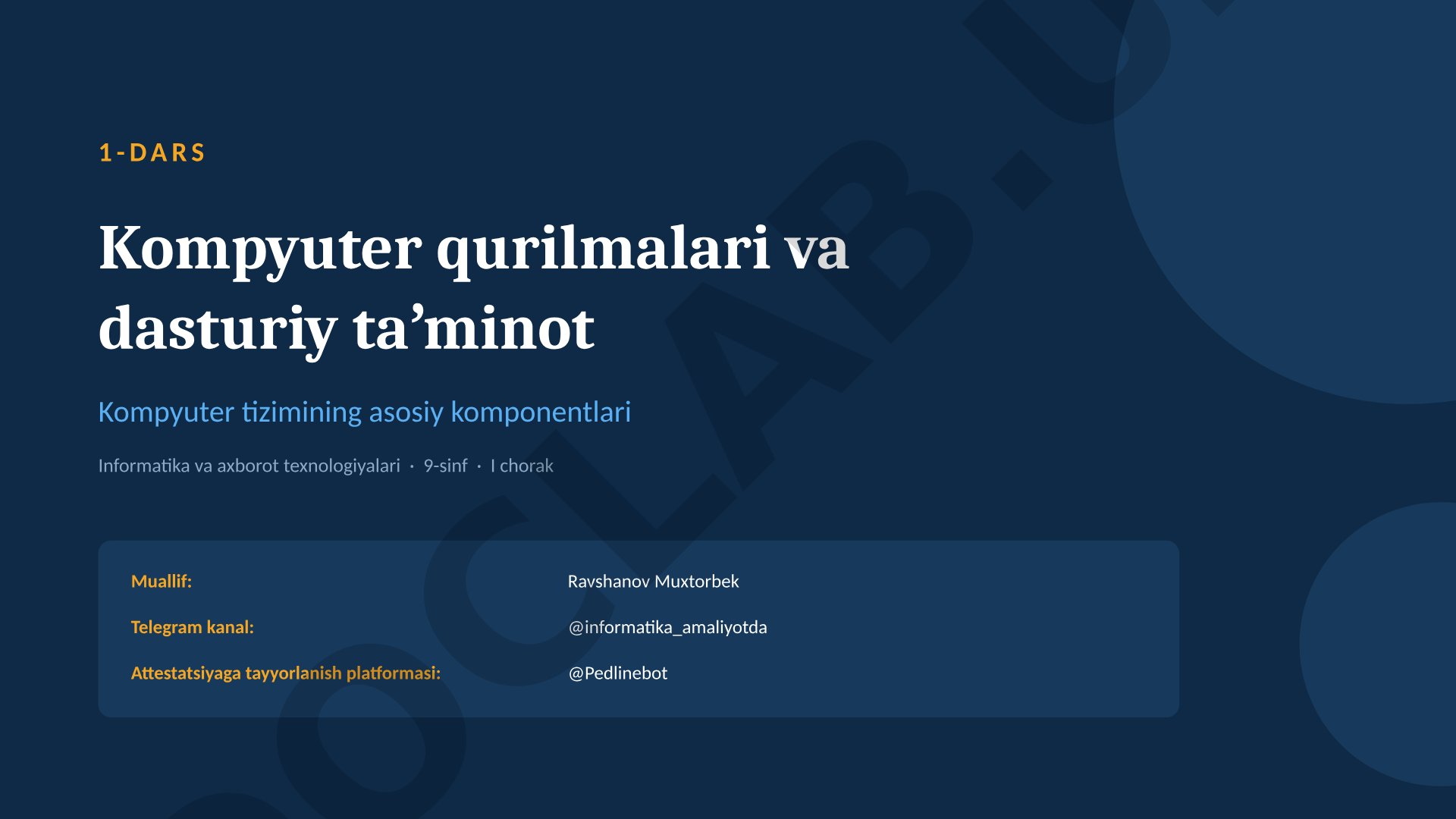Kompyuter qurilmalari va dasturiy taʼminot
