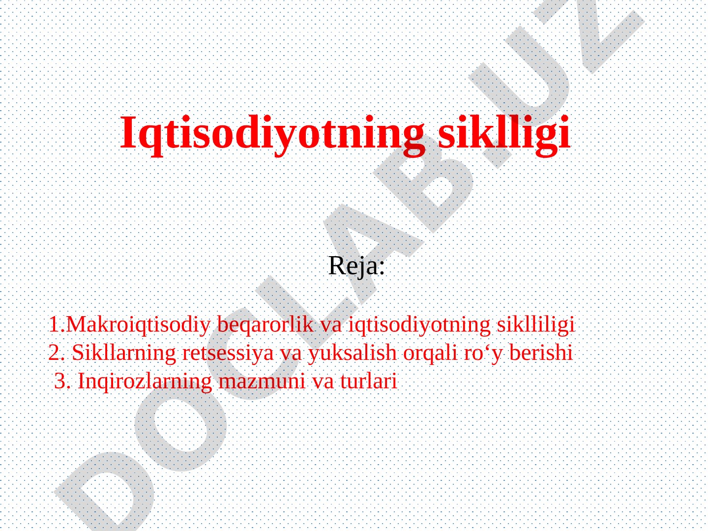 Iqtisodiyotning siklligi