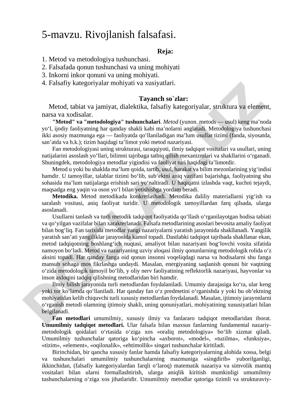 Rivojlanish falsafasi