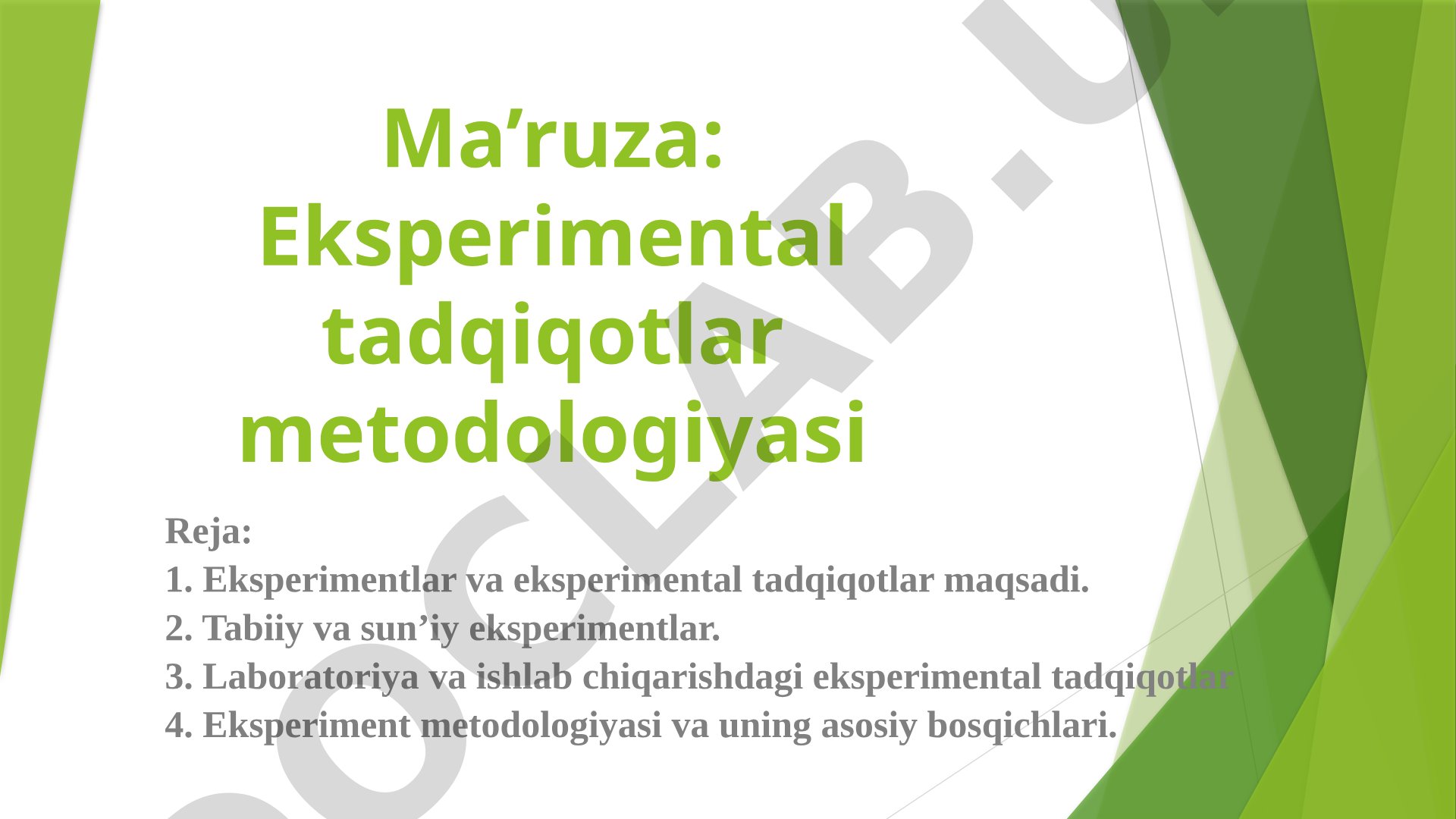 Eksperimental tadqiqotlar metodologiyasi