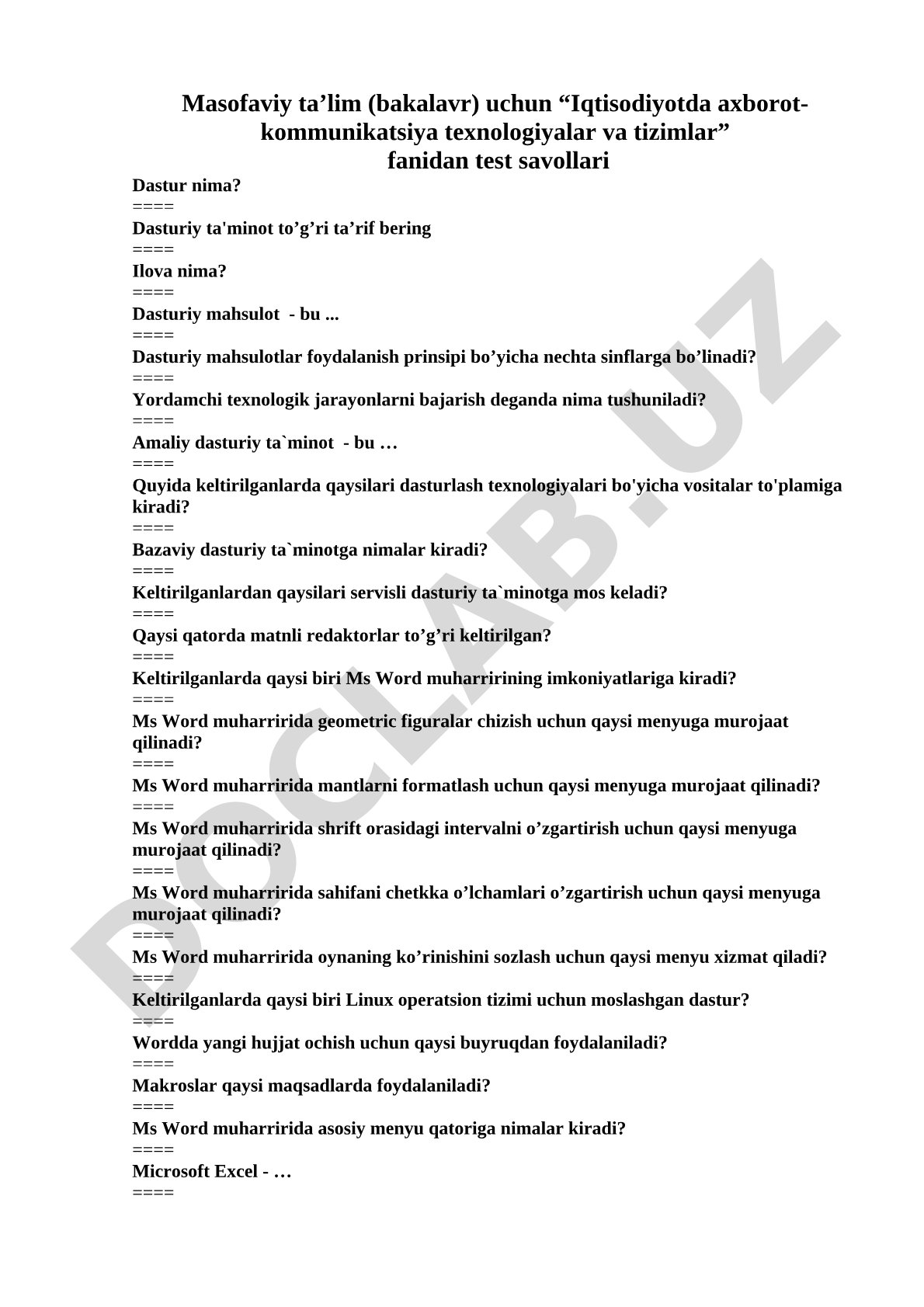 Iqtisodiyotda axborot-kommunikatsiya texnologiyalar va tizimlar