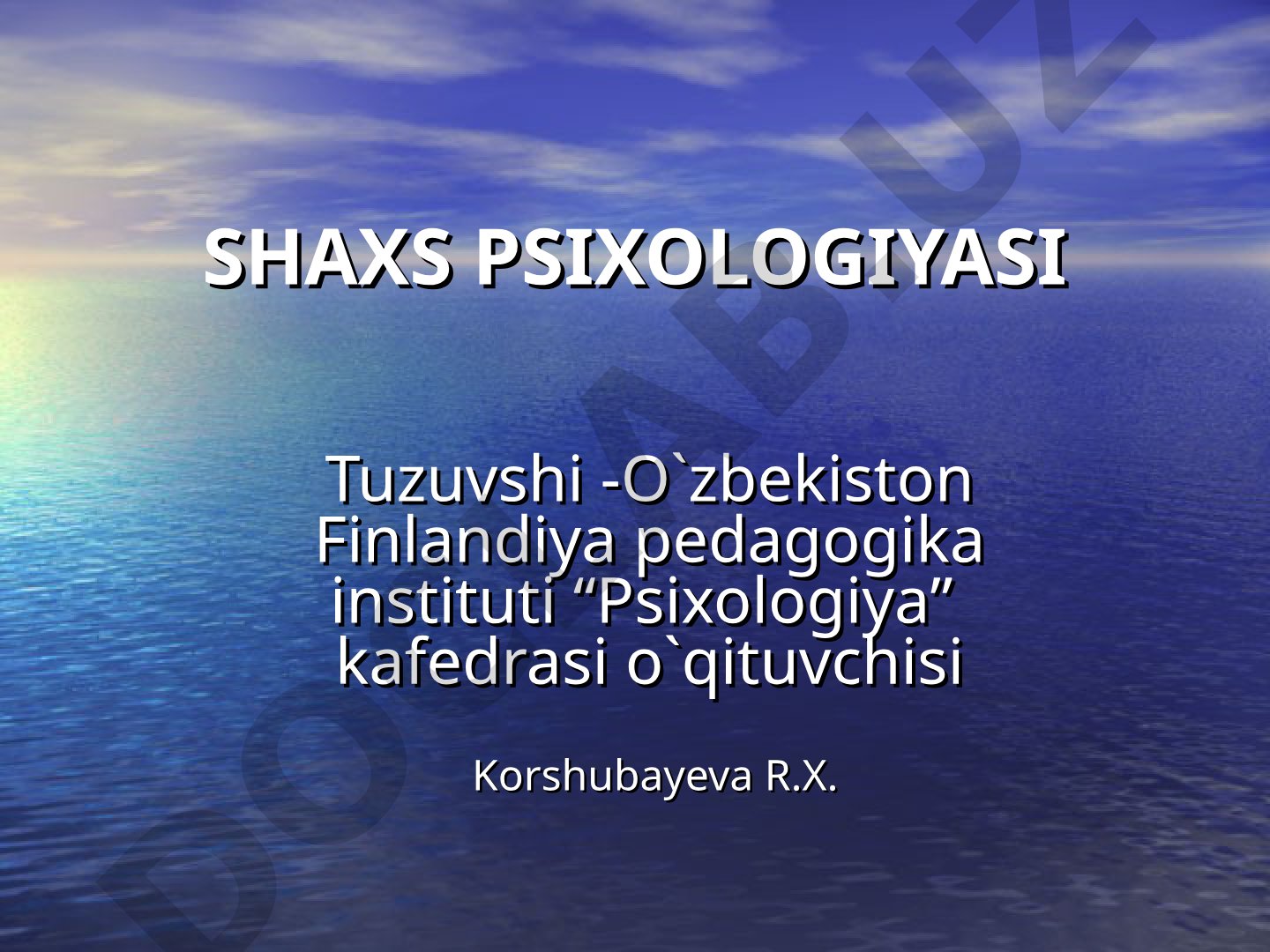 Shaxs psixologiyasi: individ, individuallik va shaxs tushunchalari