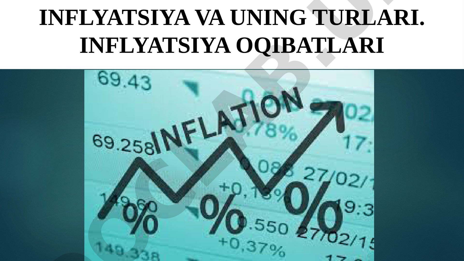 Inflyatsiya va uning turlari. Inflyatsiya oqibatlari