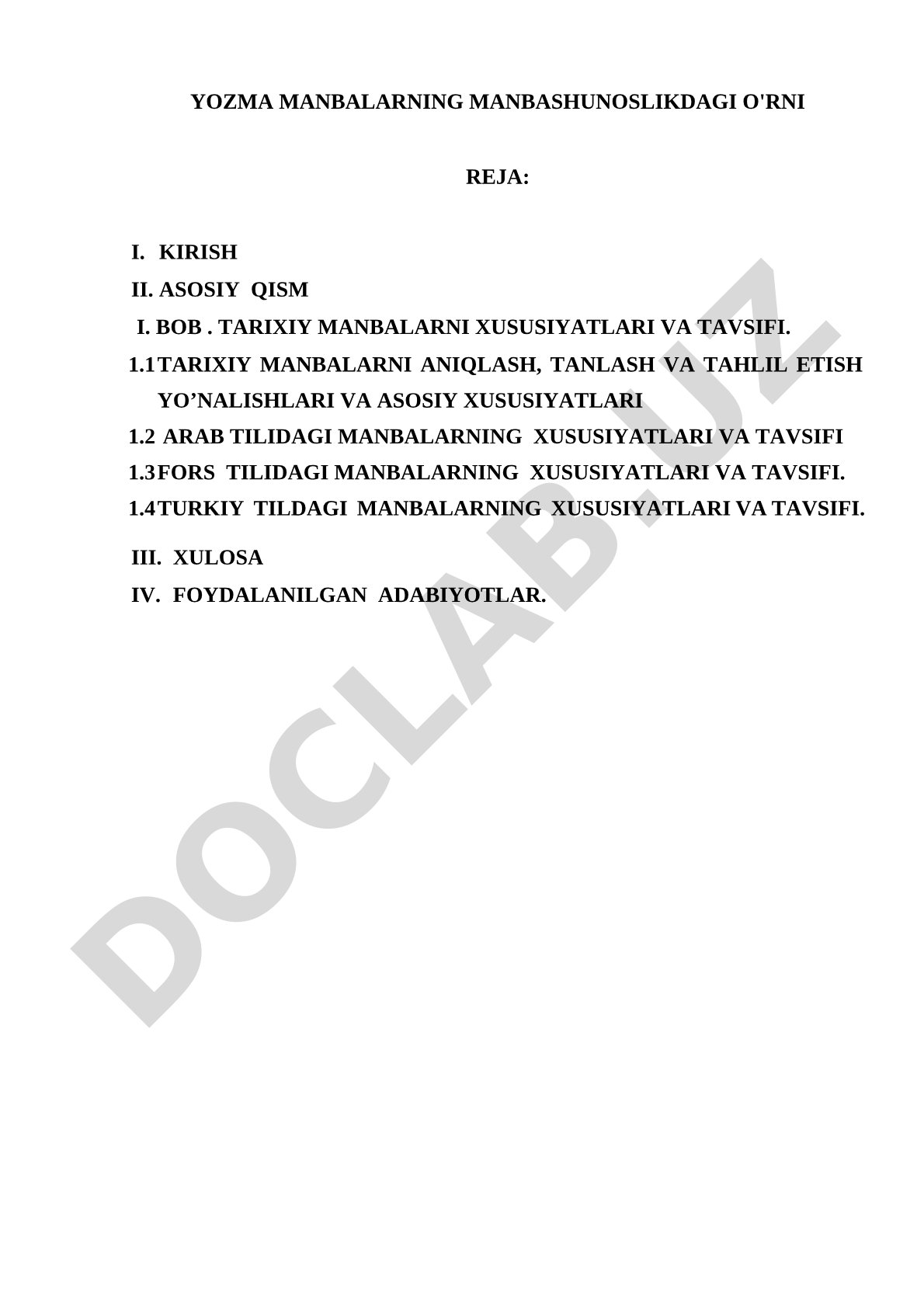 Yozma manbalarning manbashunoslikdagi o'rni