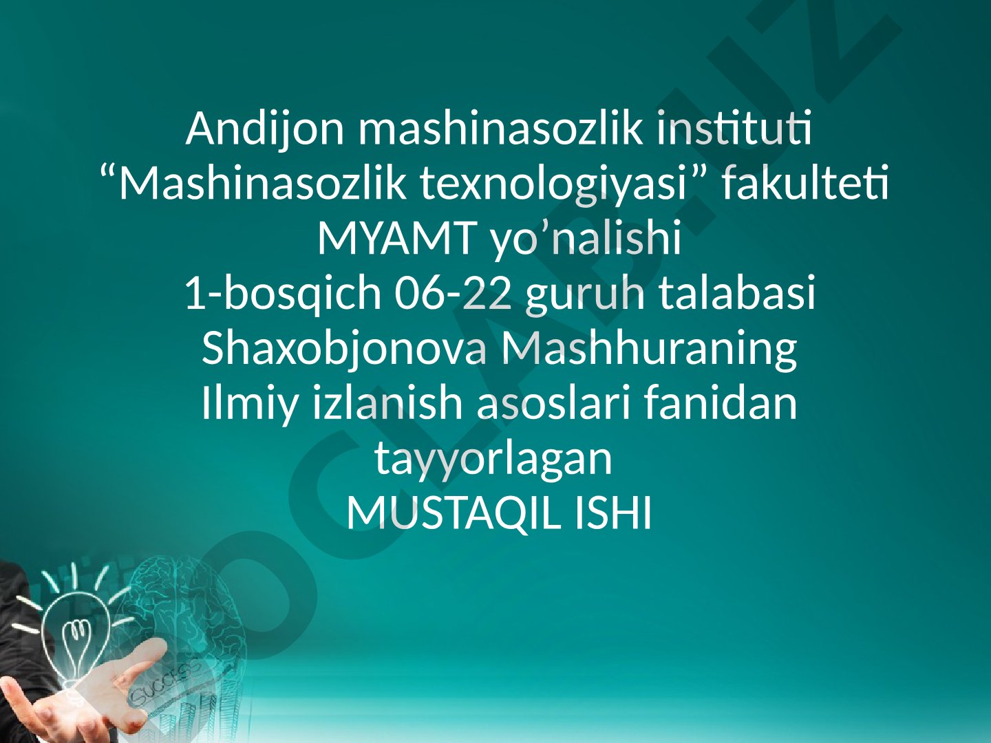 Nazariy ijodiy izlanish jarayoni
