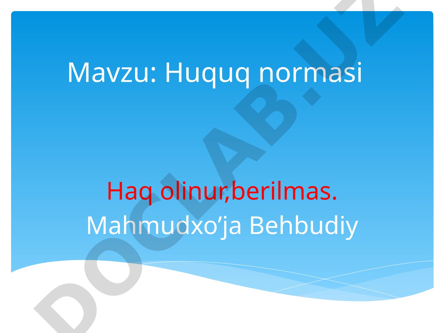 Huquq normasi tushunchasi, tuzilishi va elementlari haqida taqdimot