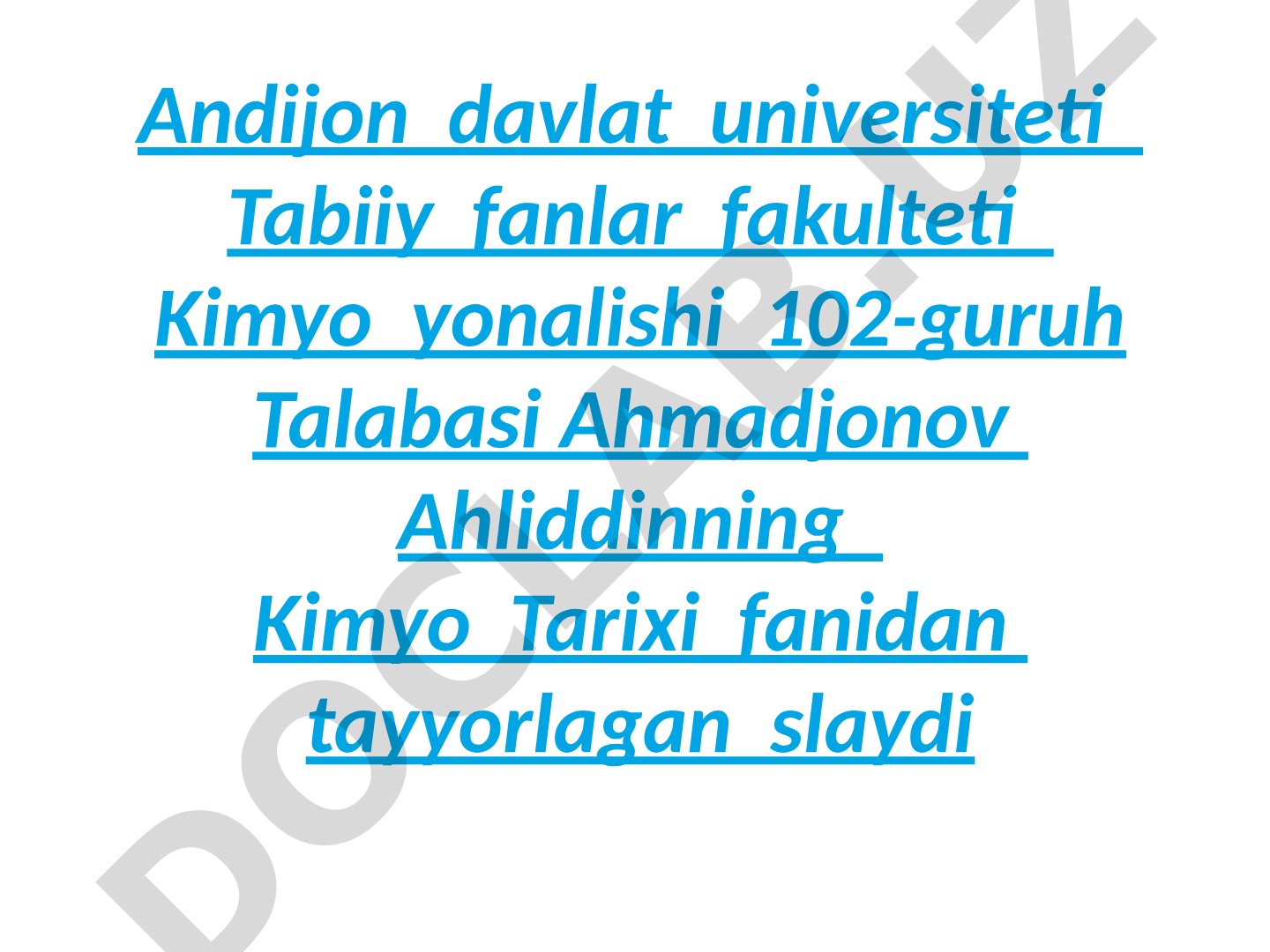 Kvant kimyosi fanidan slayd: atom yadrosi zaryadi, nurlanish kvant nazariyasi, Bor