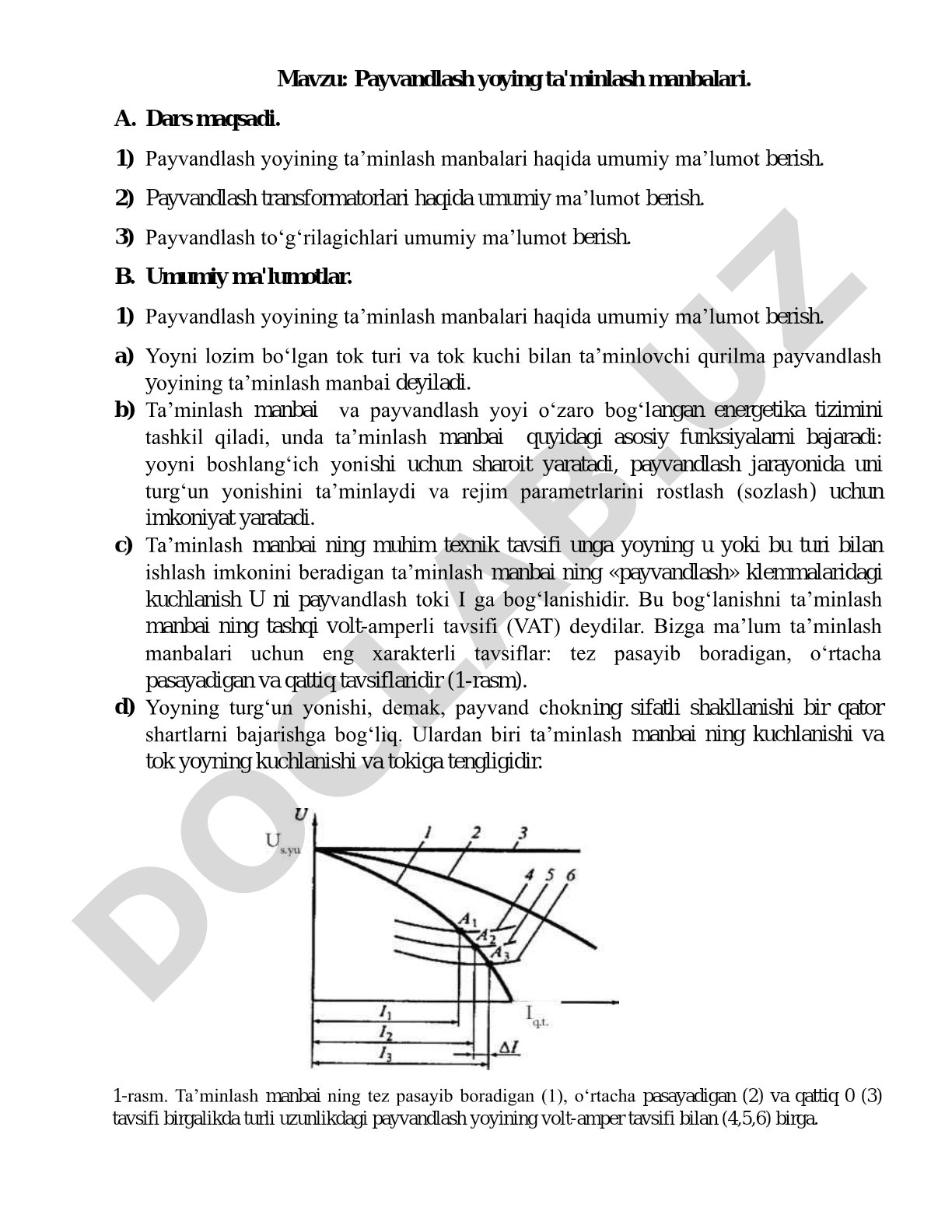Payvandlash yoying ta'minlash manbalari