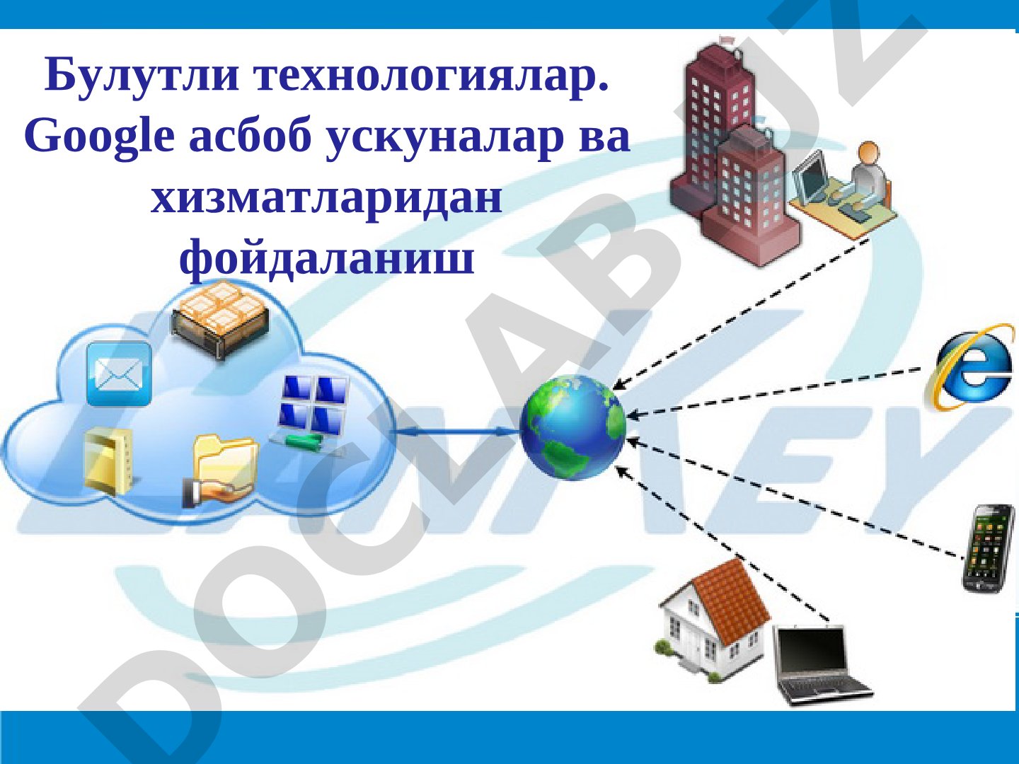 Булутли технологиялар. Гугл асбоб ускуналар ва хизматларидан фойдаланиш