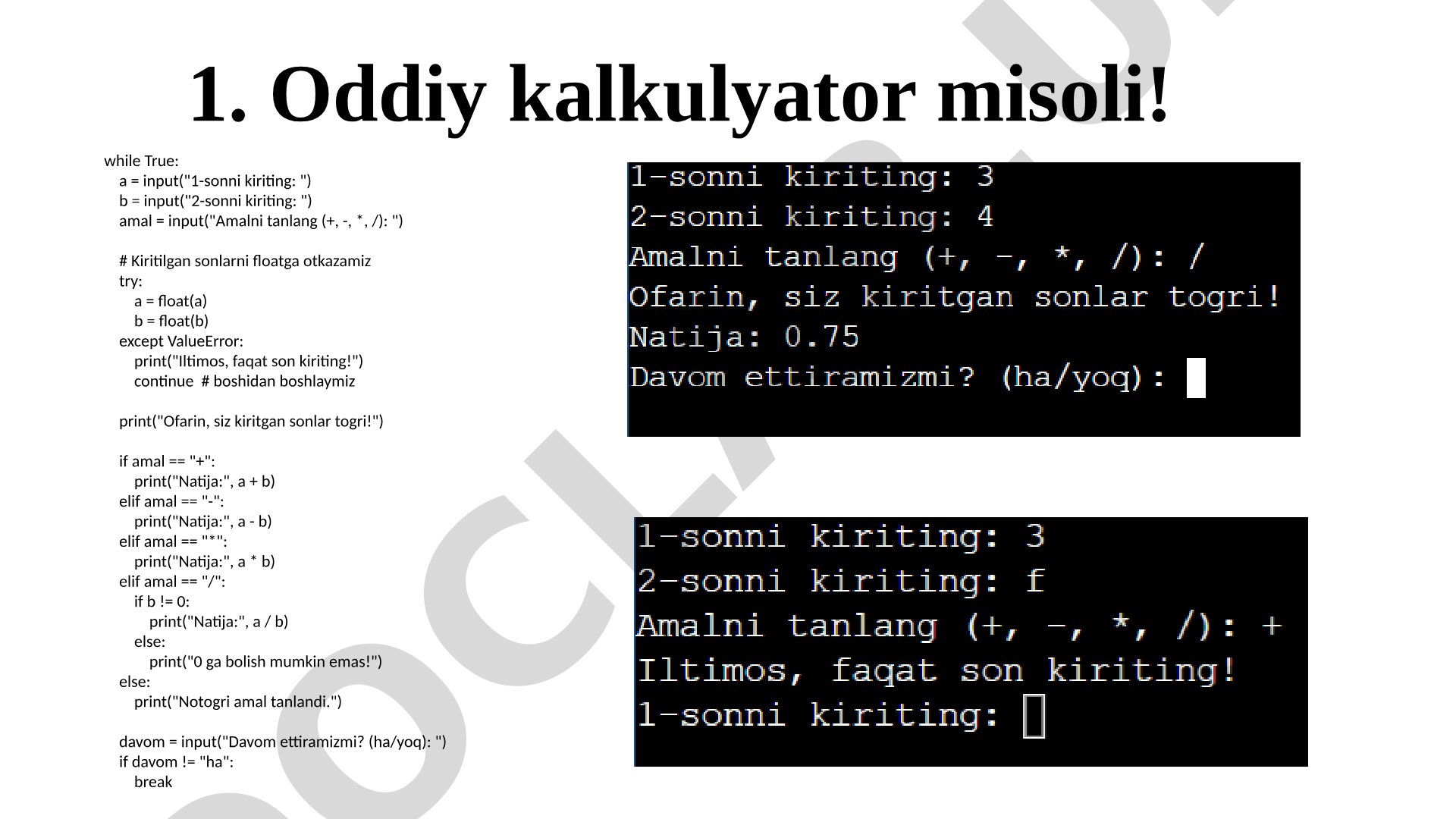 Oddiy kalkulyator va mustahkam parol tanlash