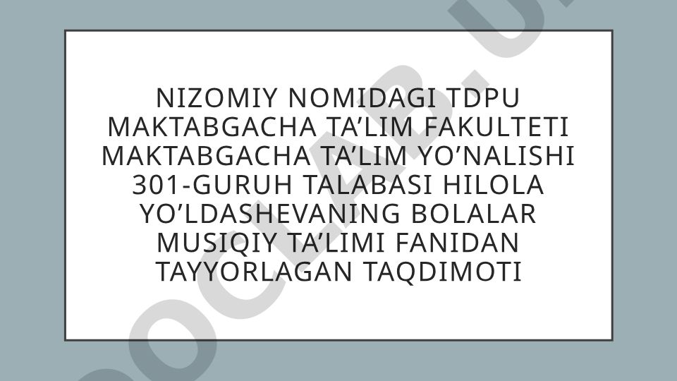 Maktabgacha ta’lim tashkilotlarida Musiqa cholg’u asboblarida ijroga o’rgatish