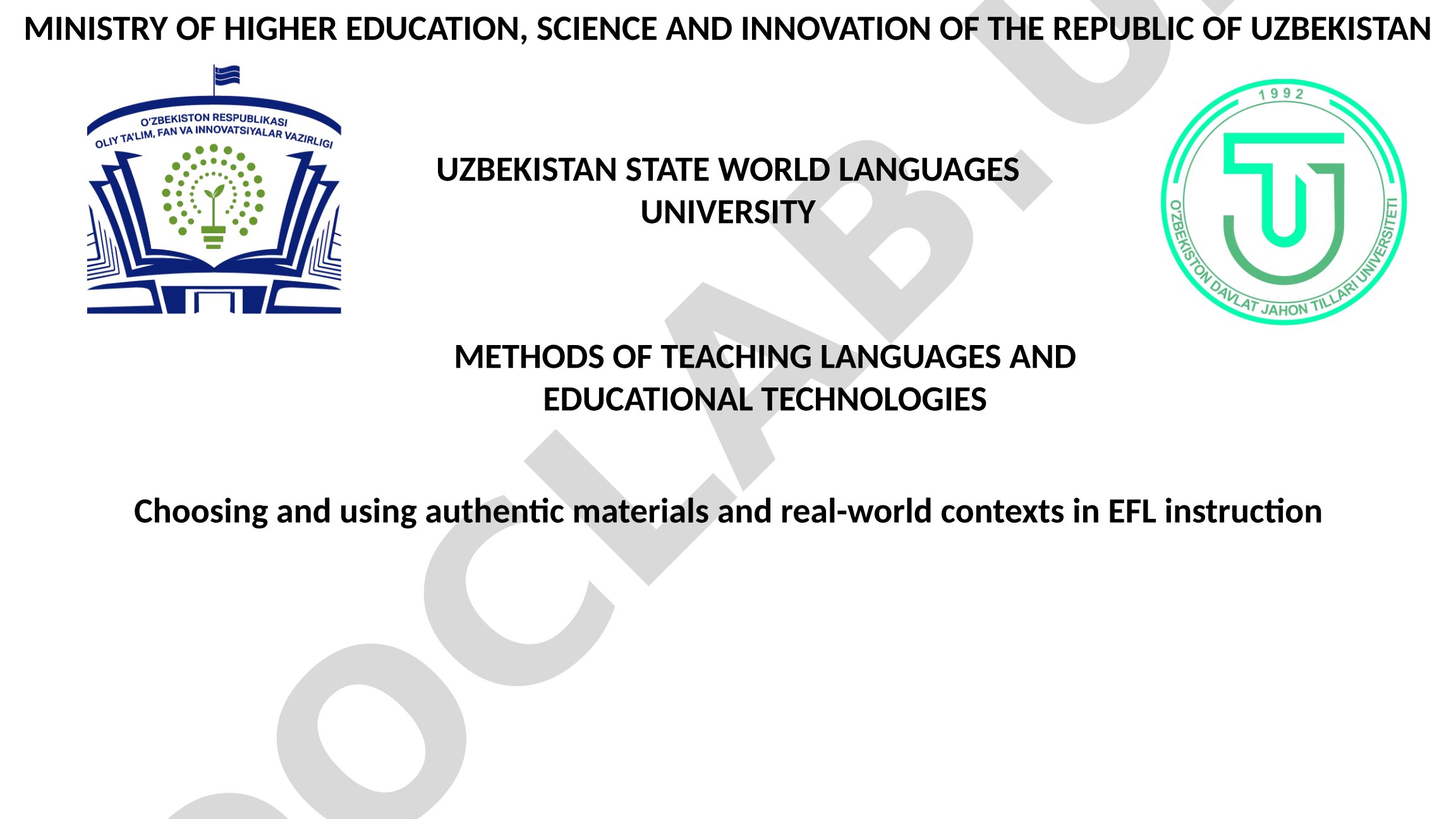 Choosing and using authentic materials and real-world contexts in EFL instruction