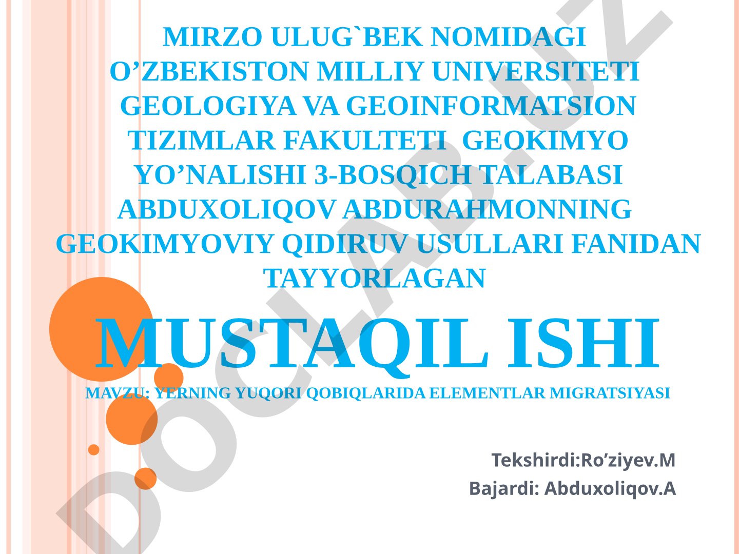 Yerning yuqori qobiqlarida elementlar migratsiyasi