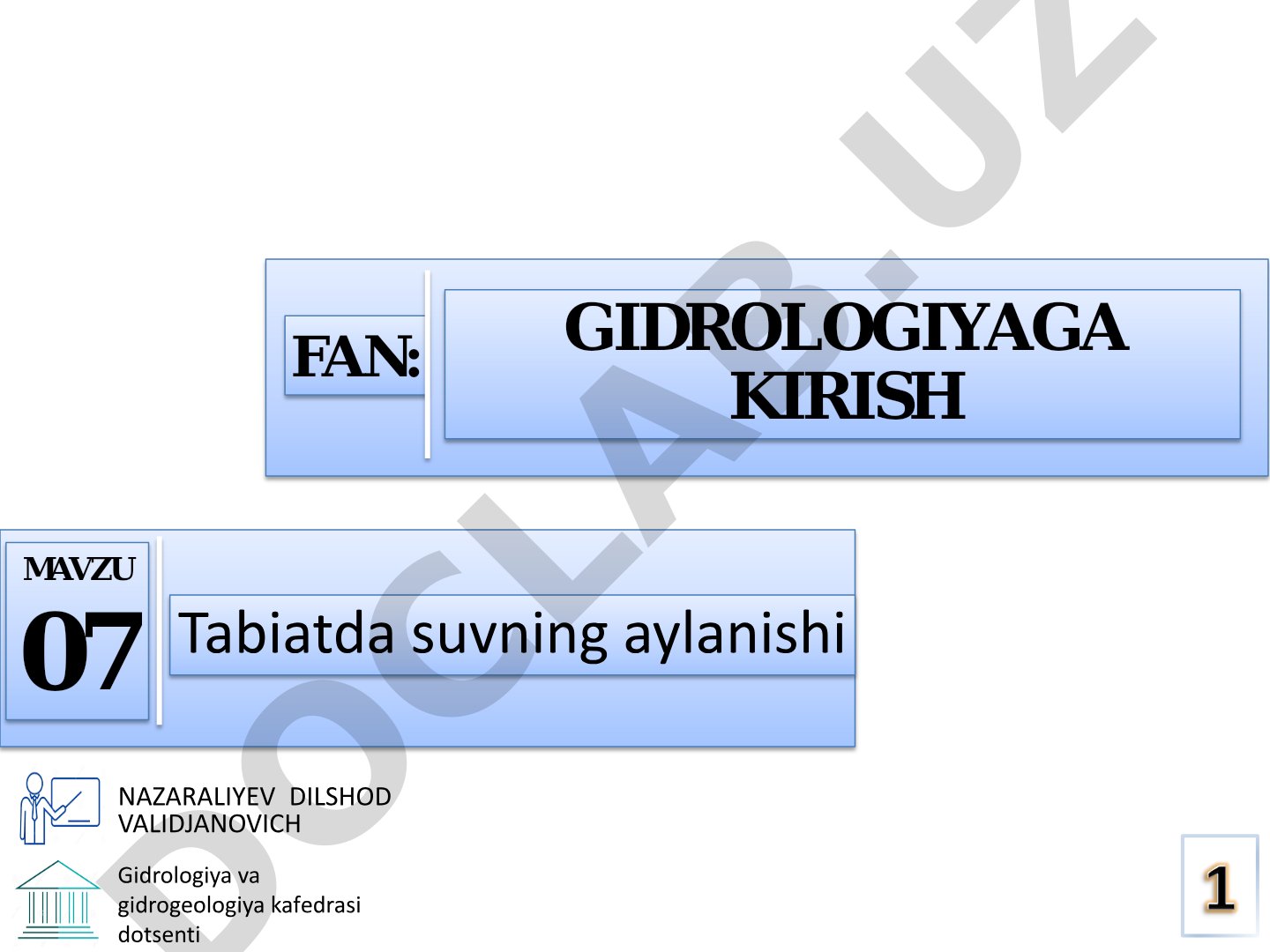 Tabiatda suvning aylanishi