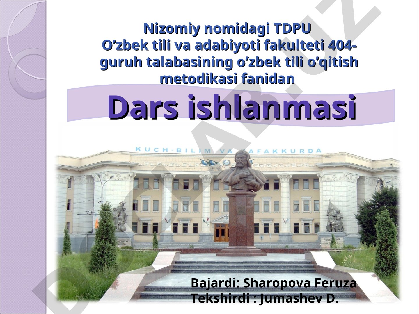 Dars ishlanmasi: Punktuatsiya mavzusida tinish belgilari haqida ma'lumot berilgan