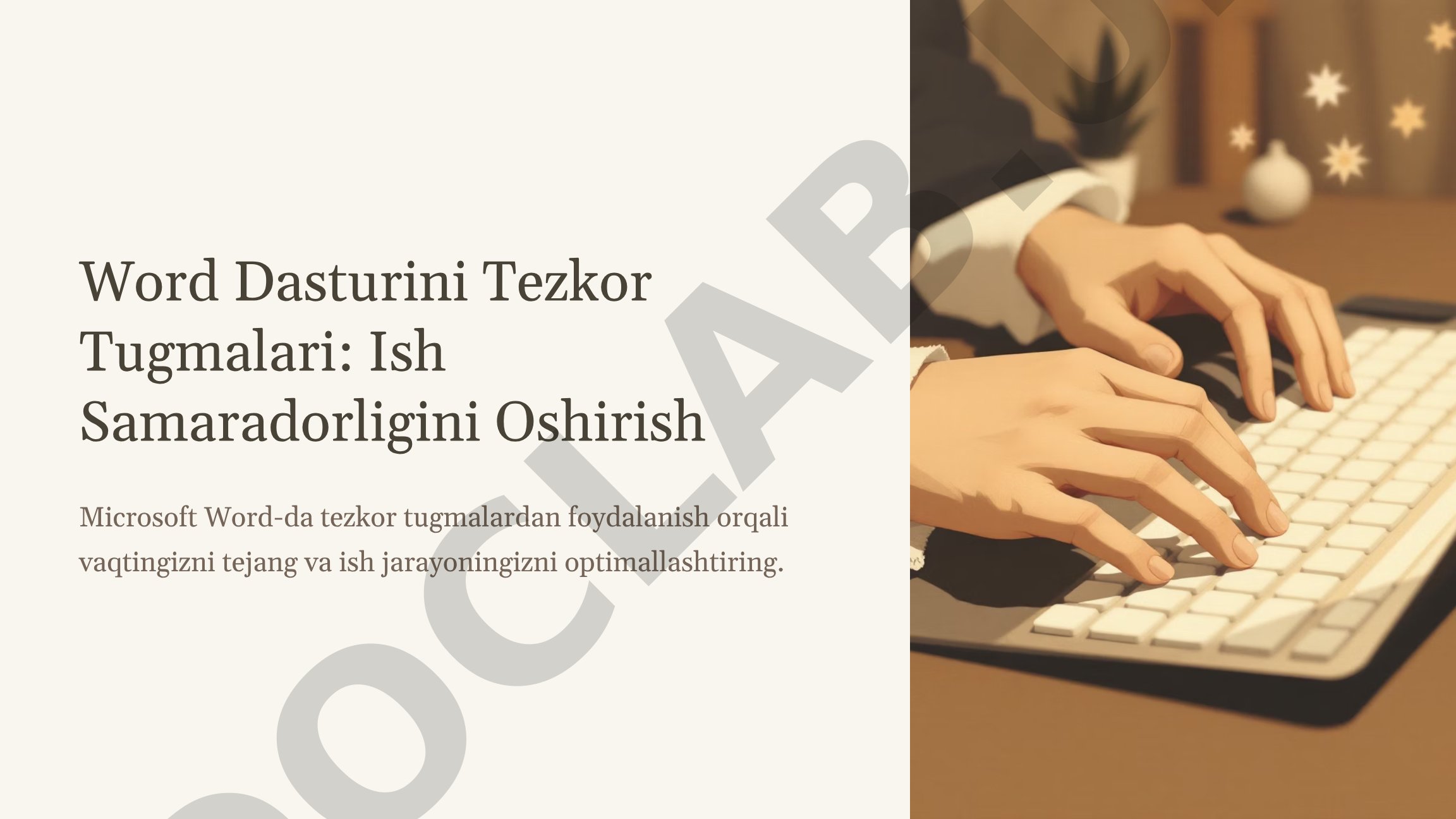 Microsoft Word dasturida tezkor tugmalar