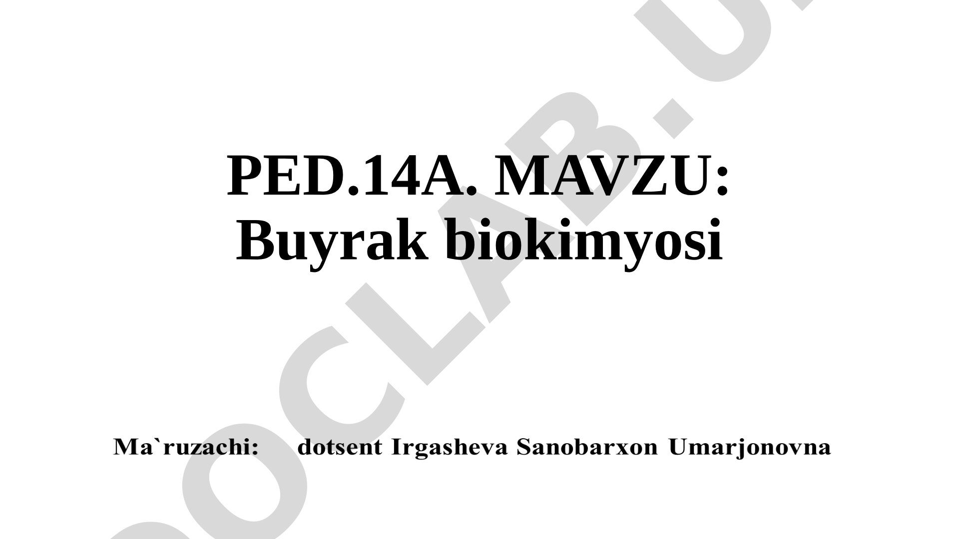 Buyrak biokimyosi