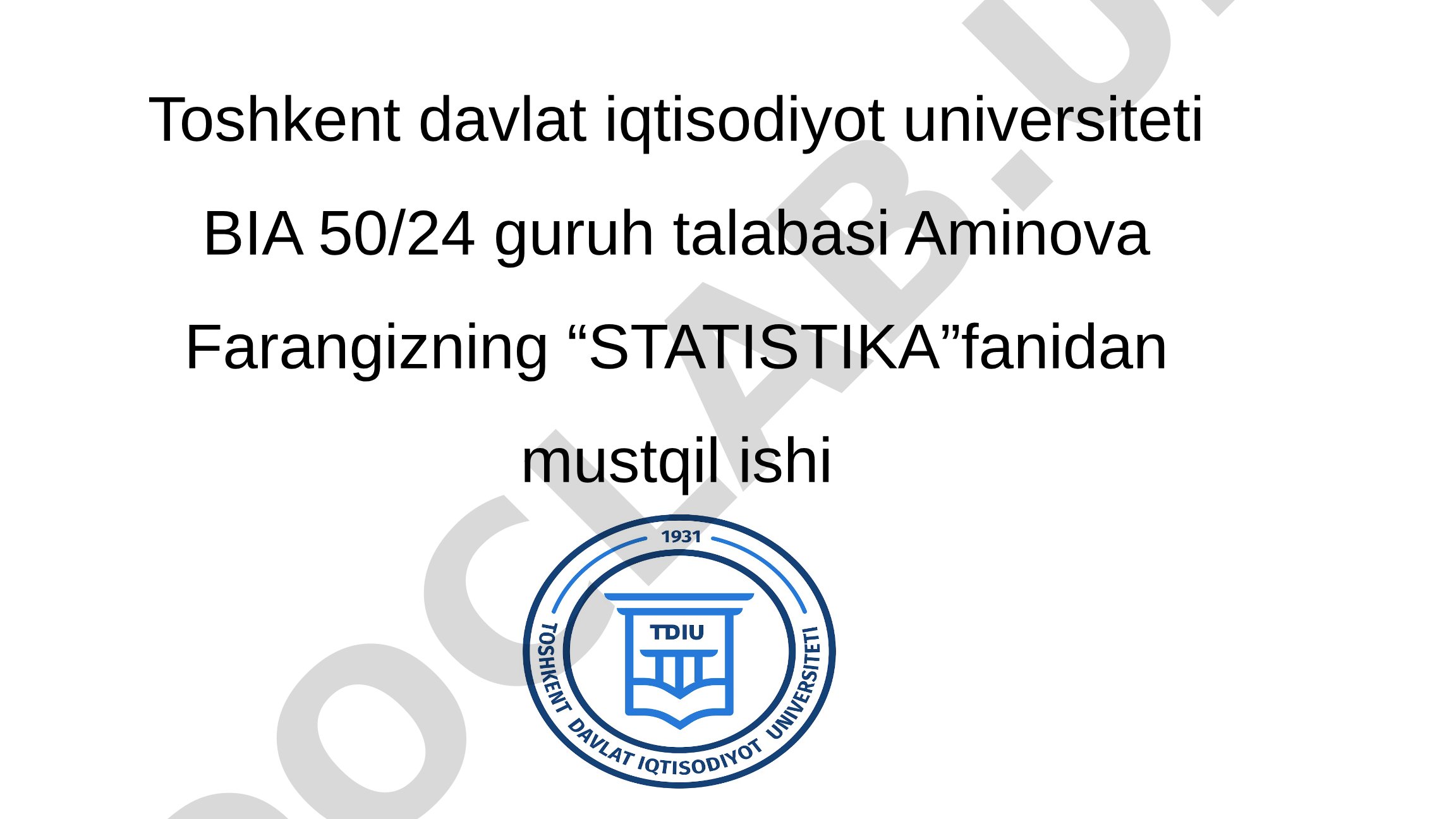 Statistikaga kirish