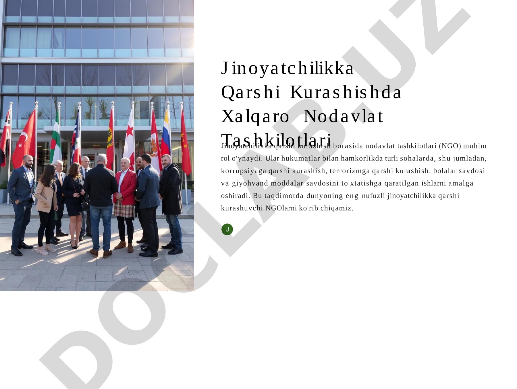 Jinoyatchilikka qarshi kurashishda xalqaro nodavlat tashkilotlari