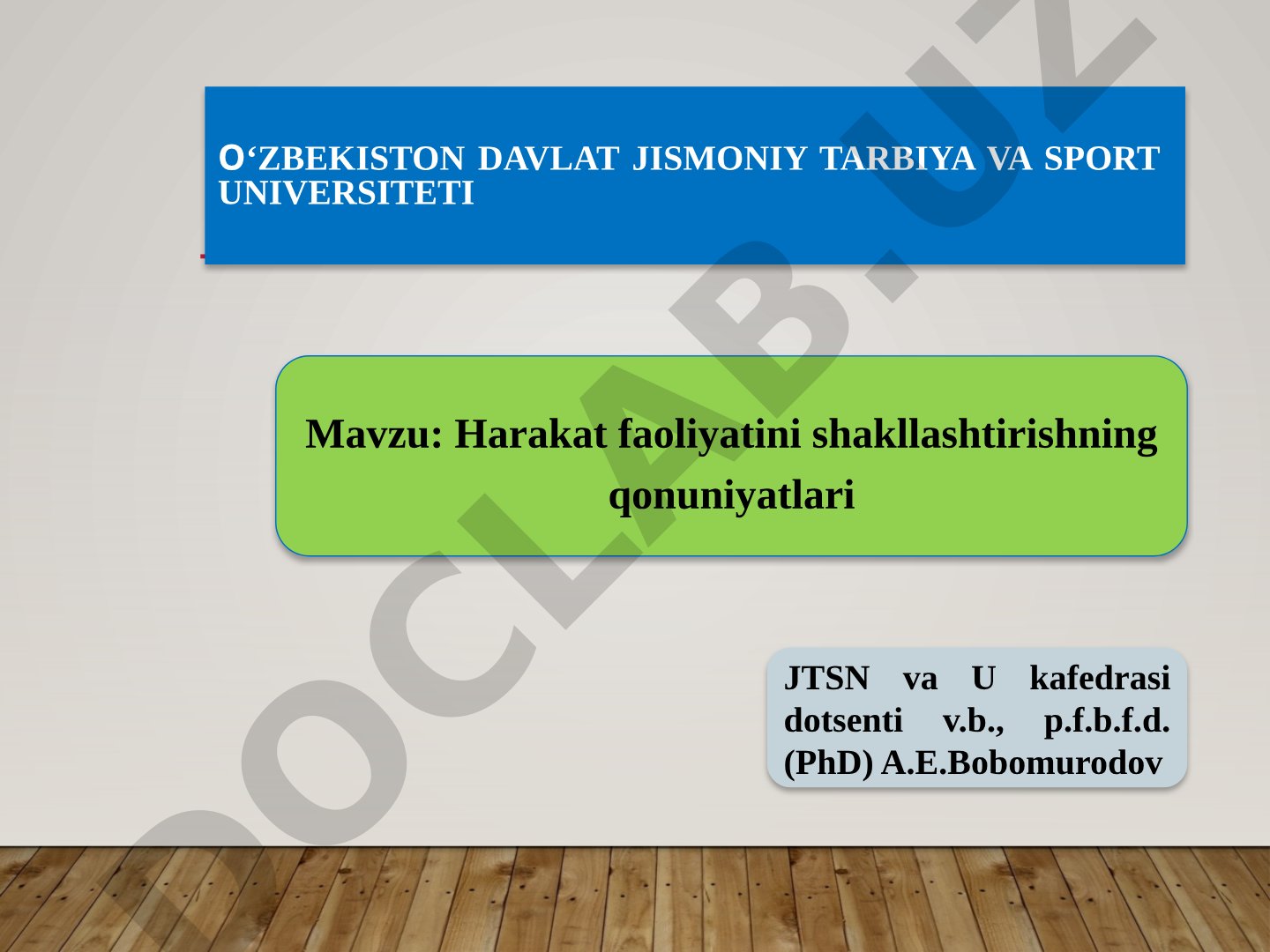 Harakat faoliyatini shakllashtirishning qonuniyatlari