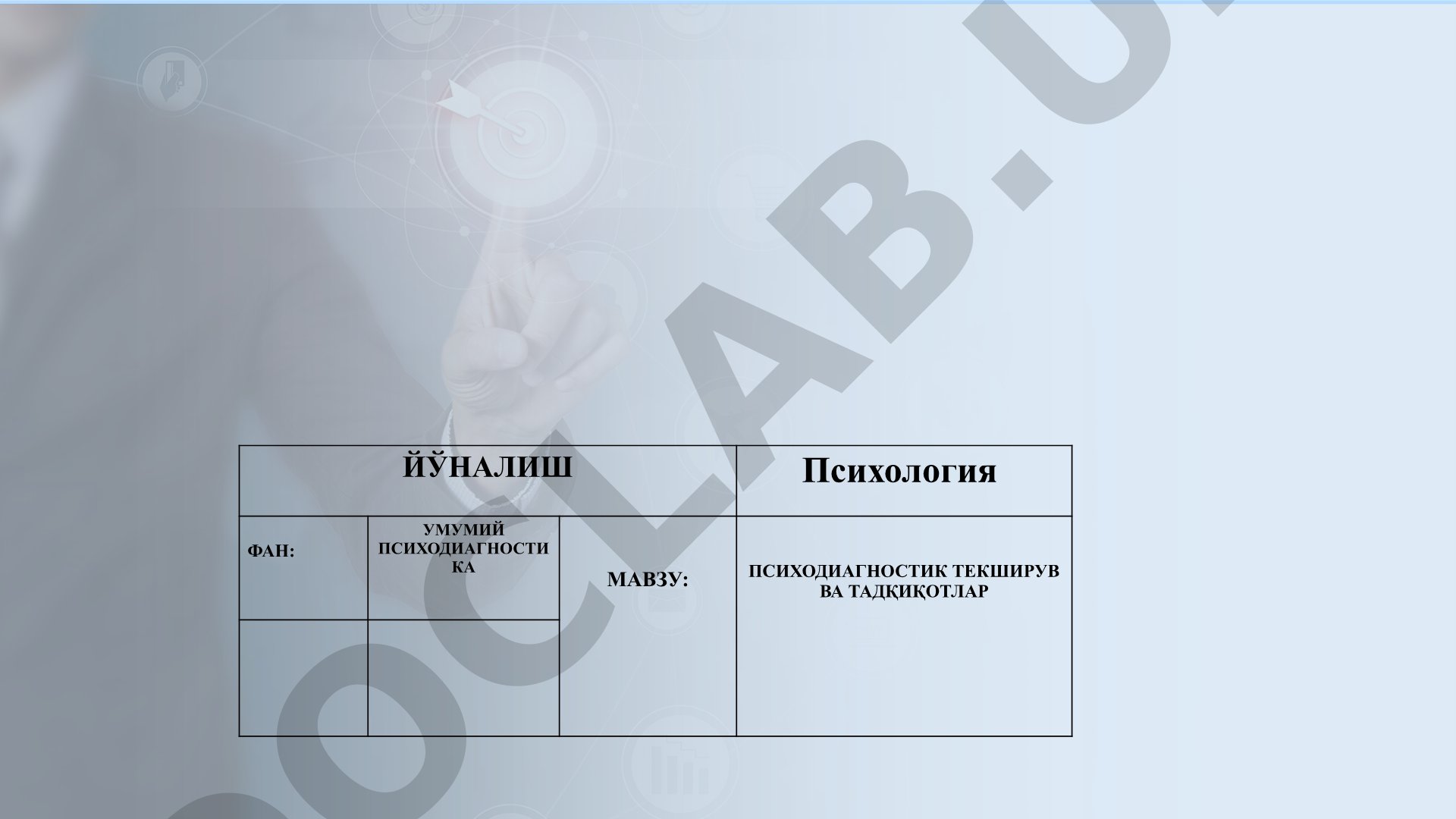 Психодиагностик текширув ва тадқиқотлар