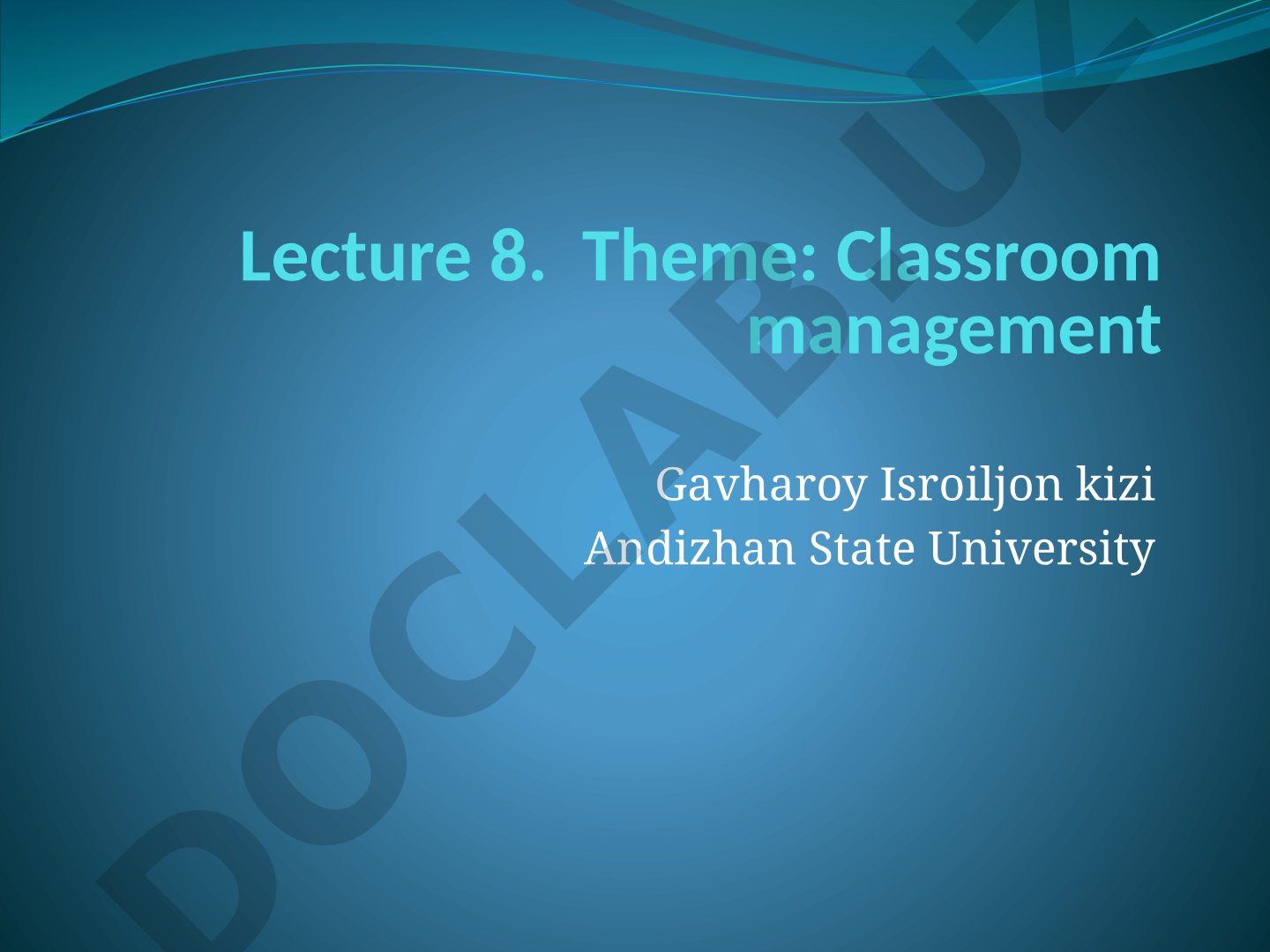 Classroom management