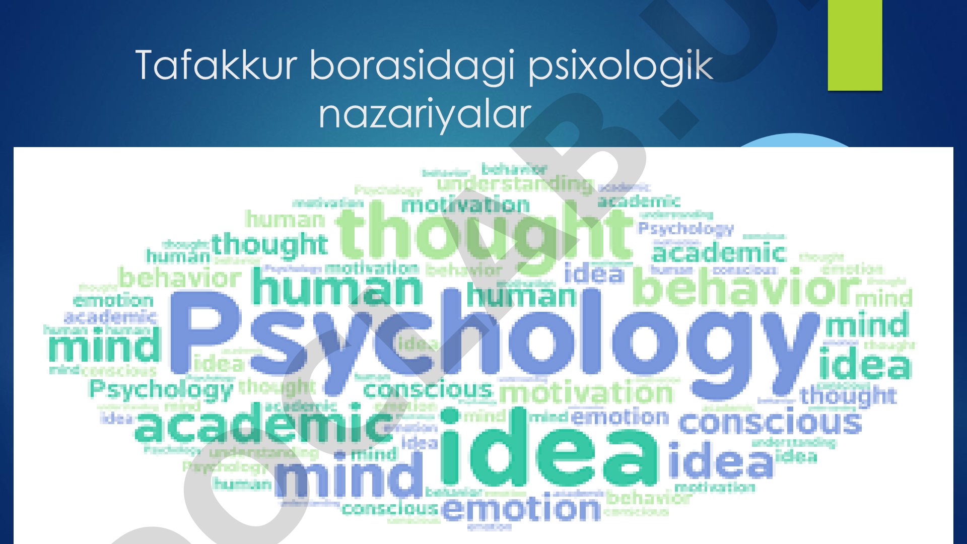 Tafakkur borasidagi psixologik nazariyalar