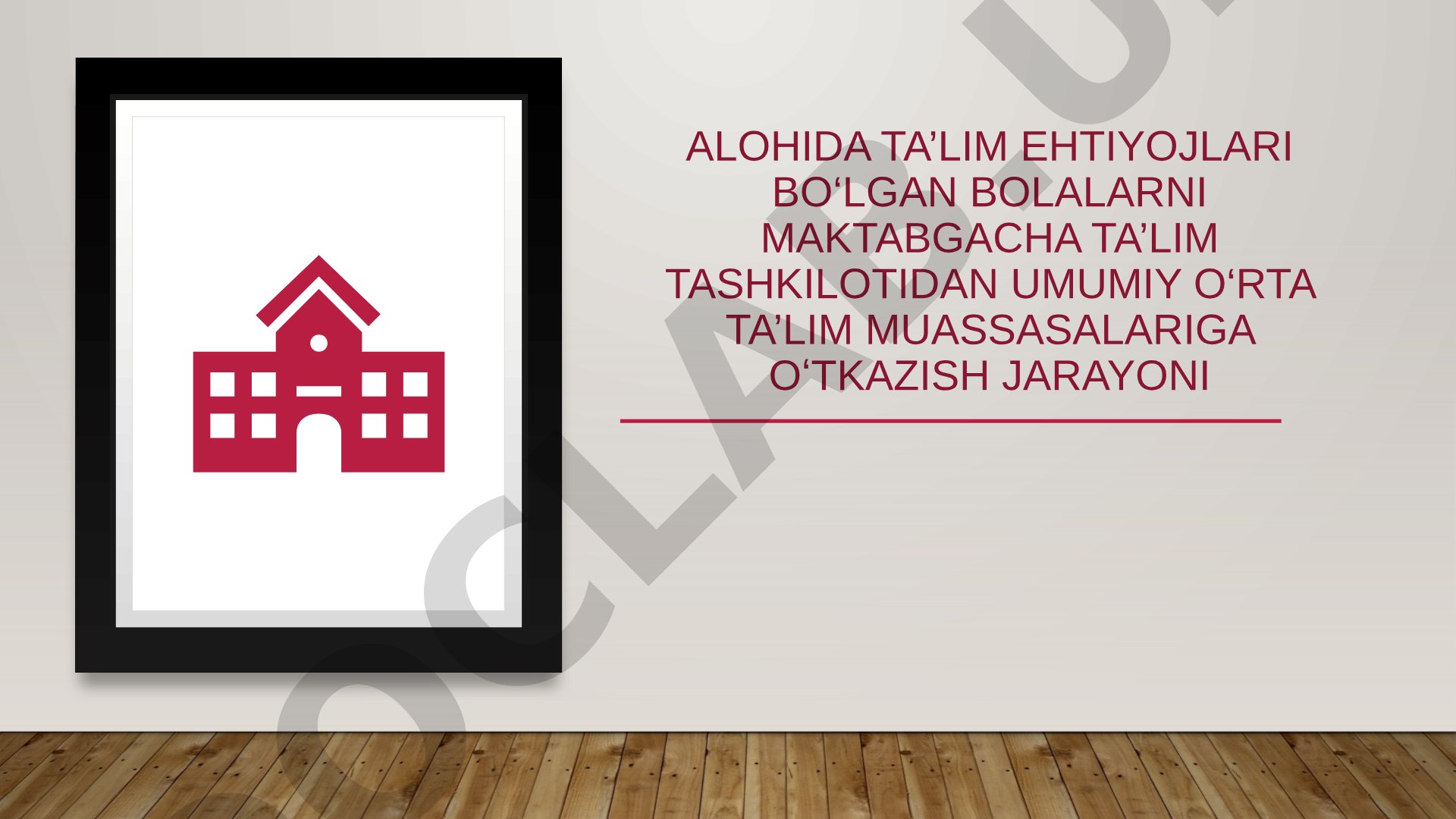 Alohida ta'lim ehtiyojlari bo'lgan bolalarni maktabgacha ta'limdan umumiy o'rta ta'limga o'tkazish jarayoni