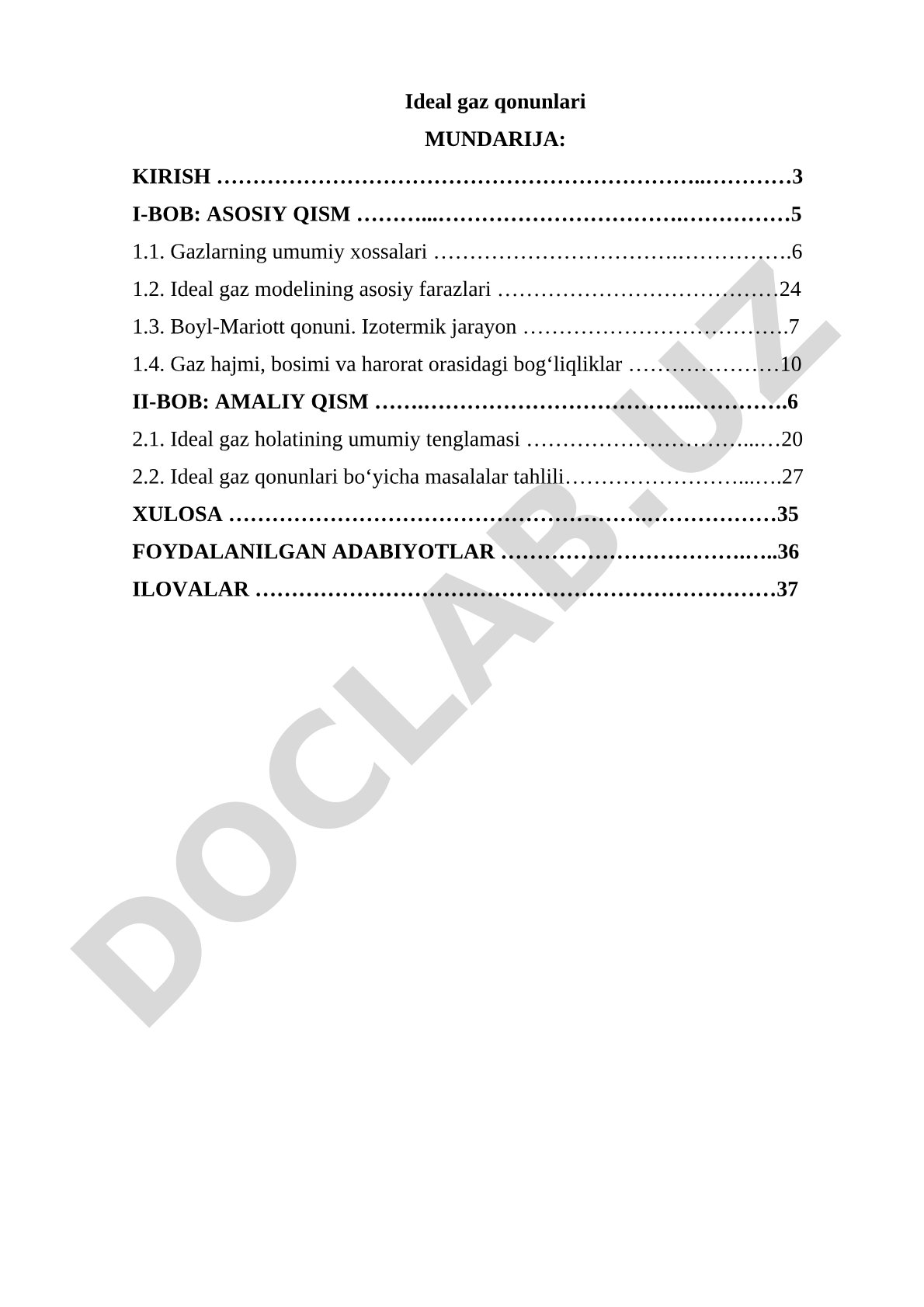 Ideal gaz qonunlari