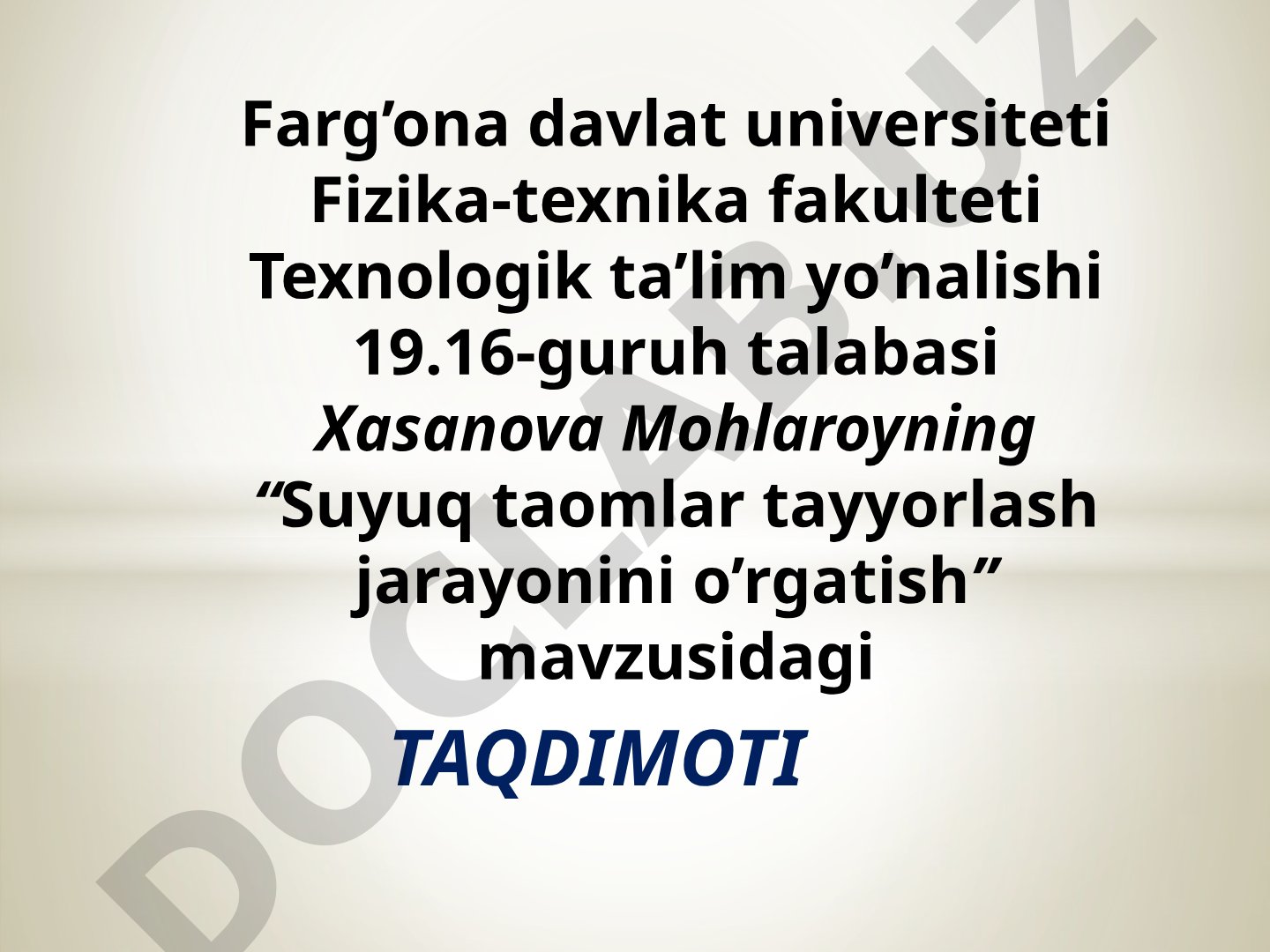 Suyuq taomlar tayyorlash jarayonini o'rgatish