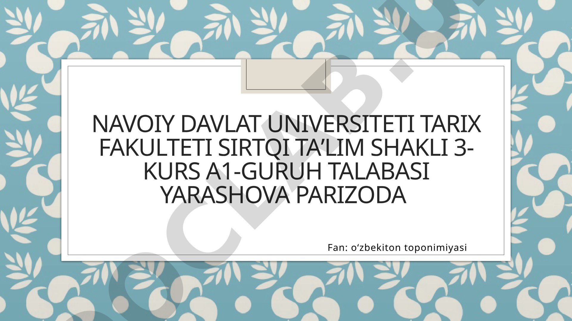 Toponimlarni tarixiy imlosi va geografik nomlarning yozilishi