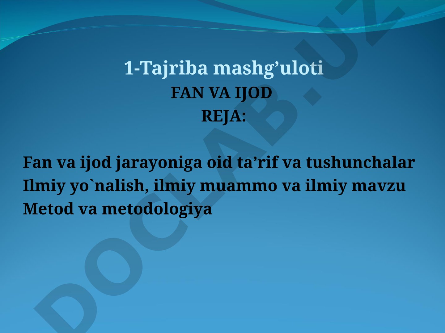 Fan va ijod: ta'rif va tushunchalar