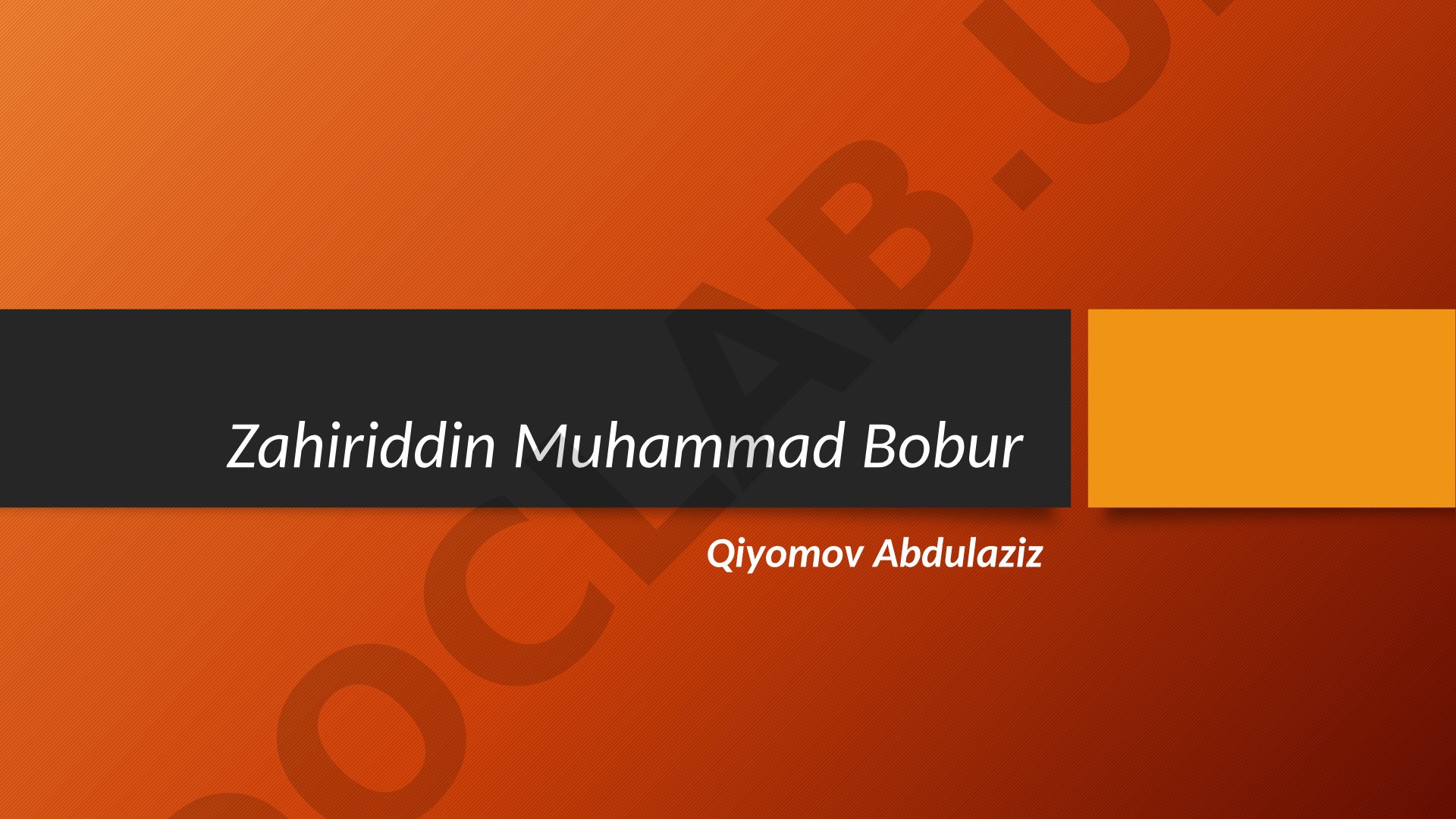 Zahiriddin Muhammad Bobur