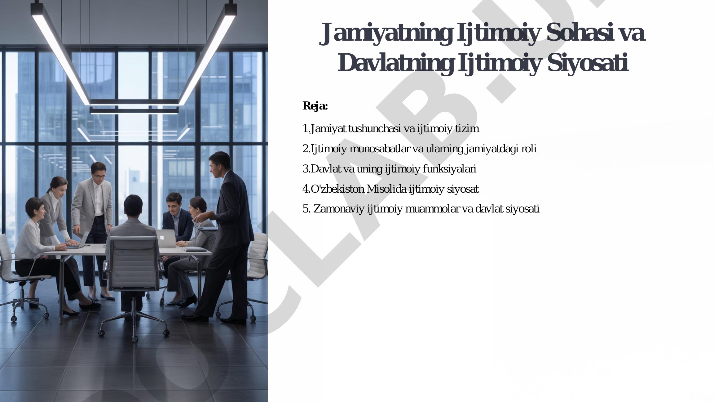 Jamiyatning Ijtimoiy Sohasi va Davlatning Ijtimoiy Siyosati