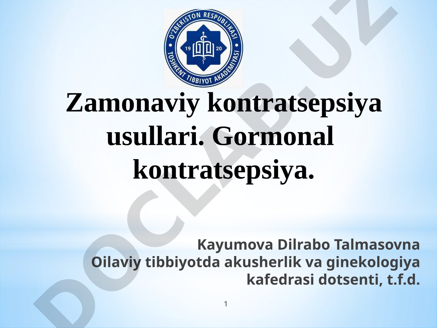 Zamonaviy kontratsepsiya usullari: Gormonal kontratsepsiya
