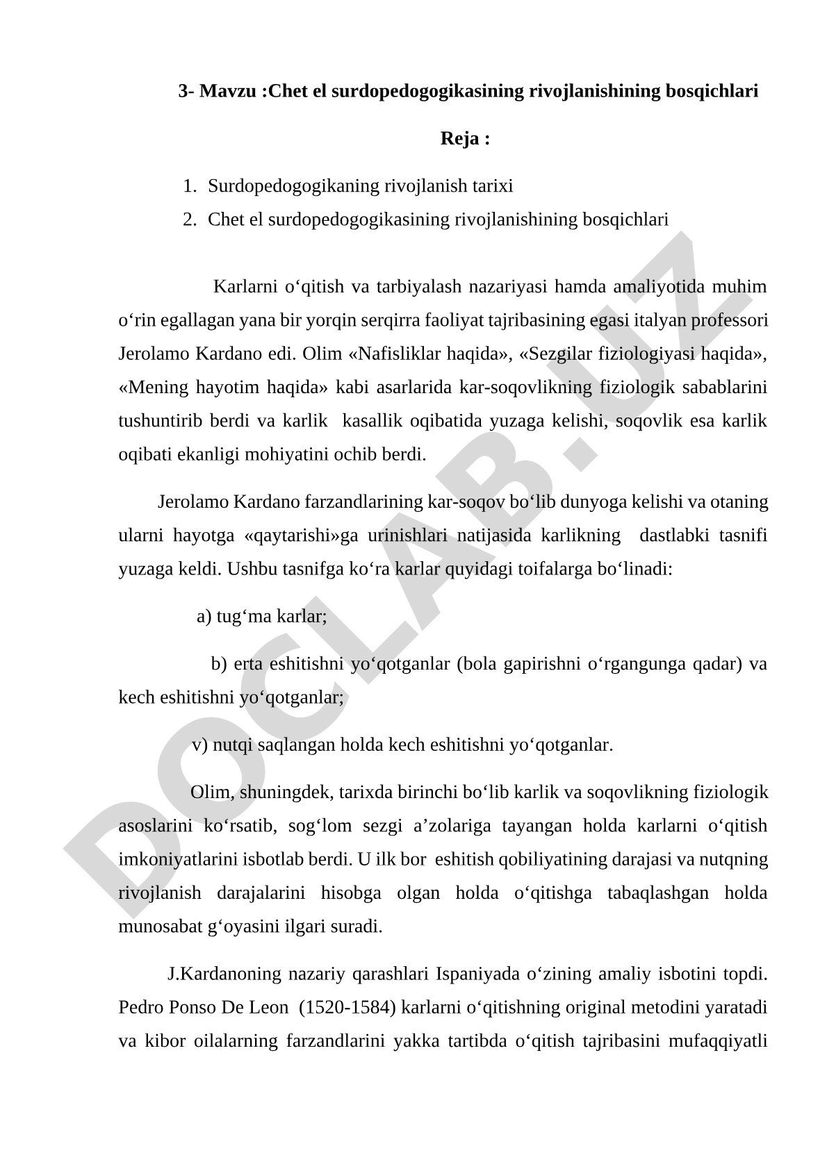 Chet el surdopedogogikasining rivojlanishining bosqichlari
