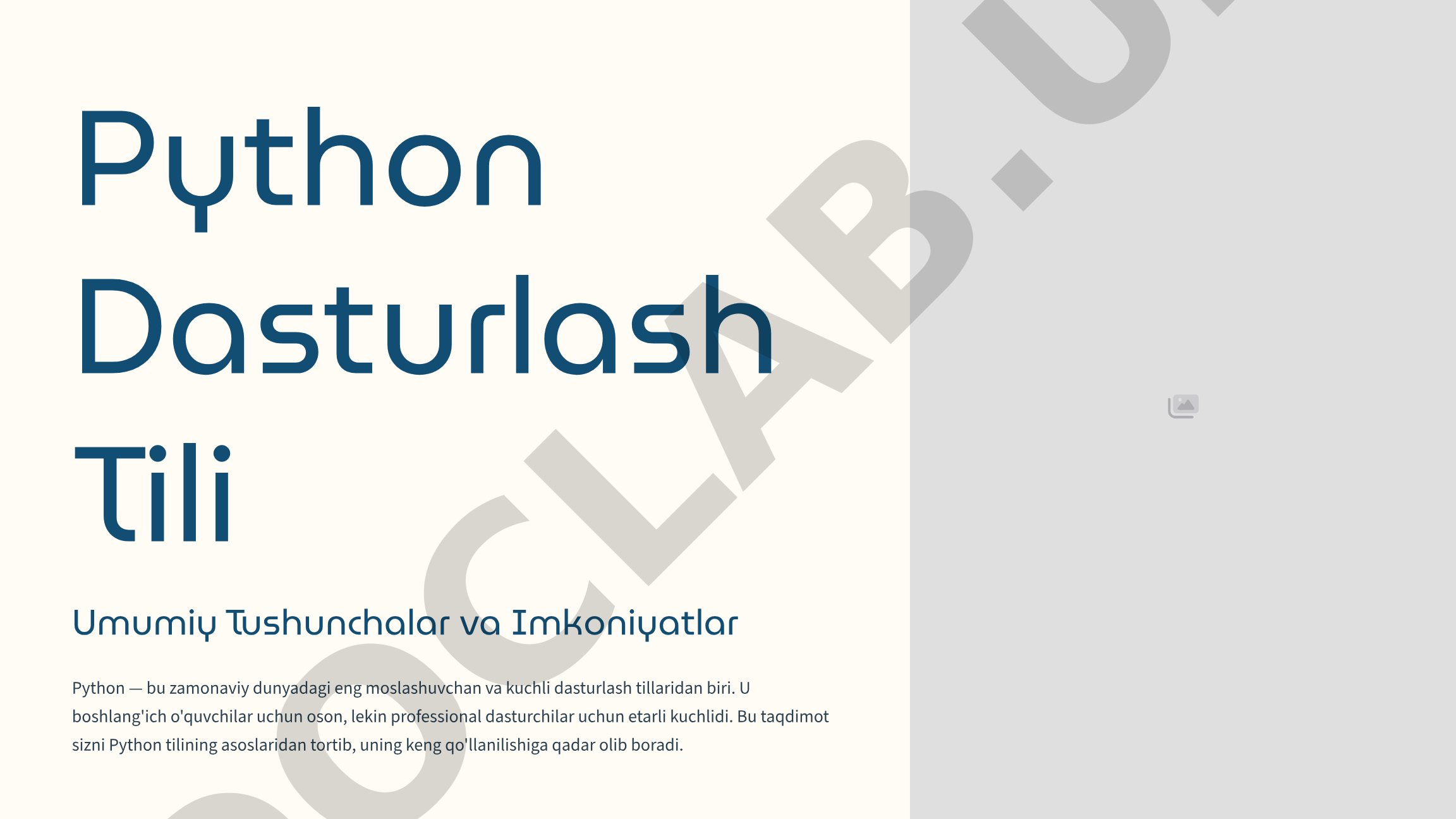 Python Dasturlash Tili Umumiy Tushunchalar va Imkoniyatlar