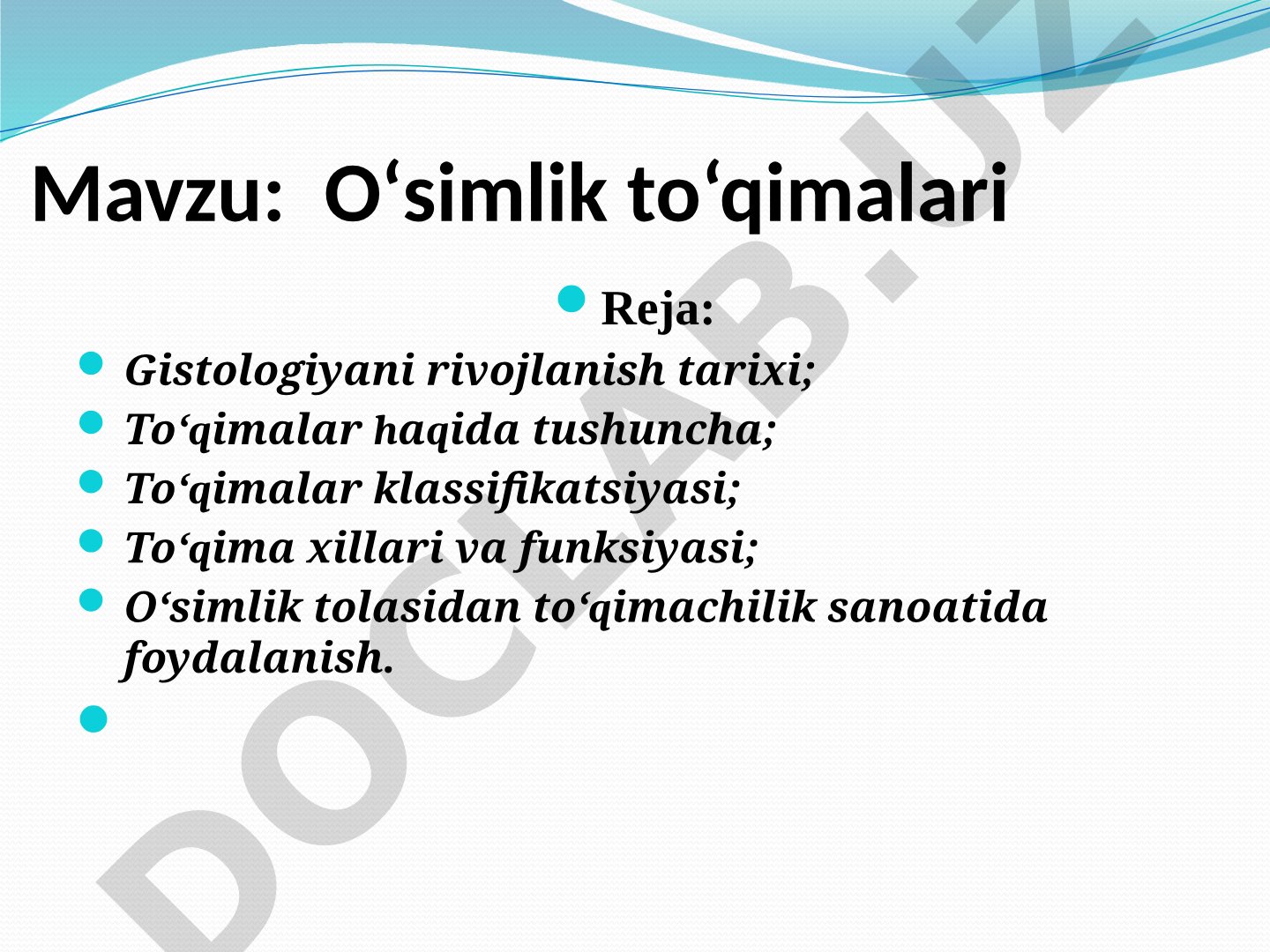 O‘simlik to‘qimalari