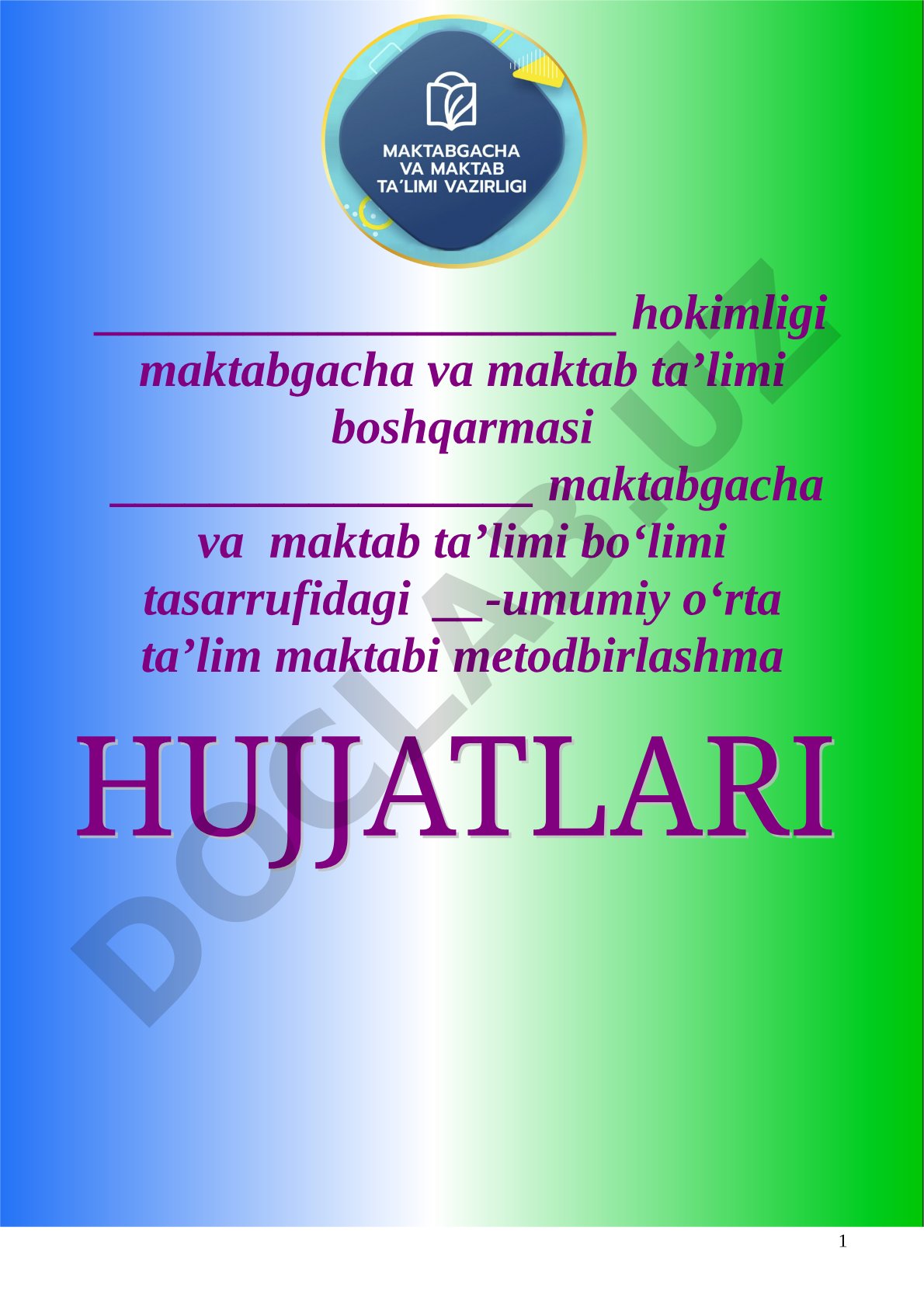 Umumiy o‘rta ta’lim maktabining Metodbirlashmalari to‘g‘risidagi Nizom