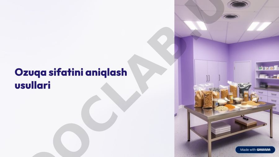 Ozuqa sifatini aniqlash usullari