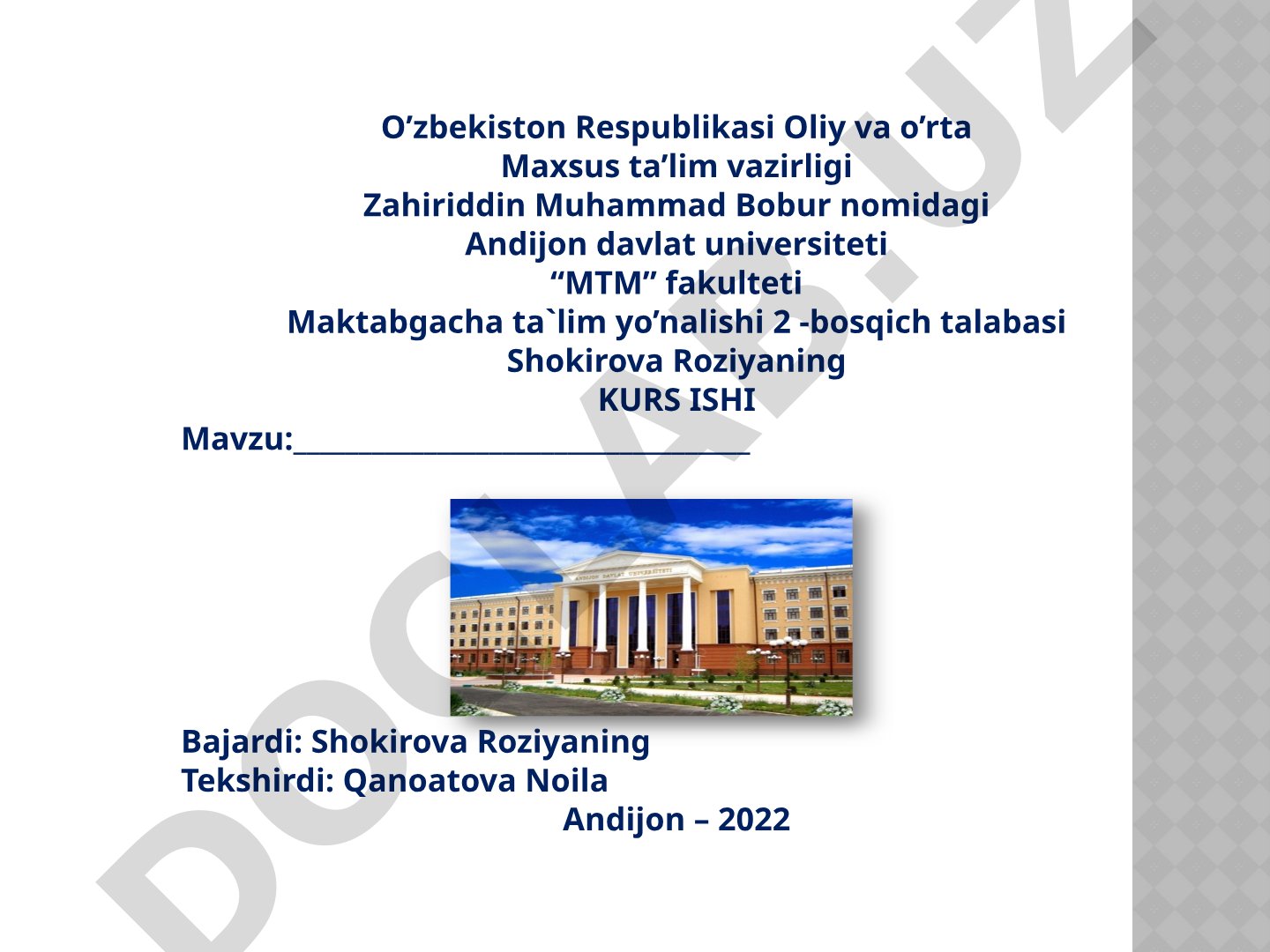 Meyoriy yozma hujjatlar bilan ishlash