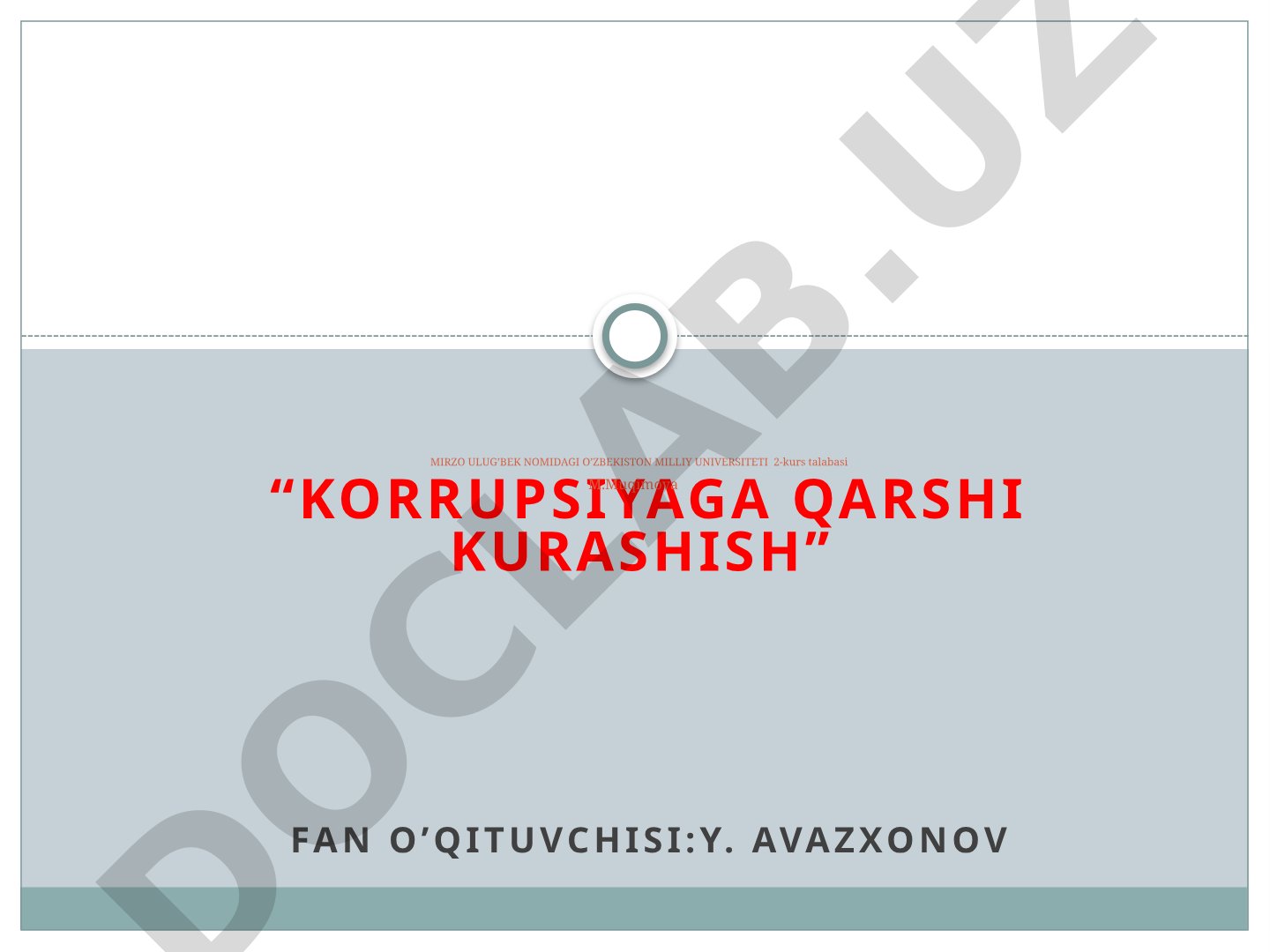 Korrupsiyaga qarshi kurashish