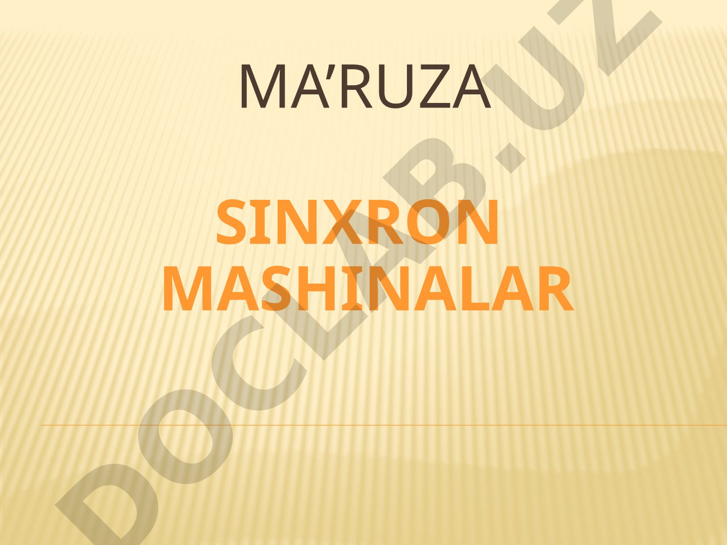 Sinxron mashinalar
